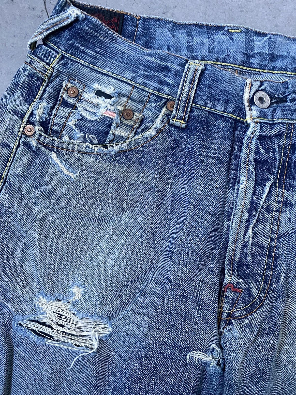 Evisu Evisu Ninja 🥷 Distressed Selvidge Casual Pants Veryrare Y2K Size US 30 / EU 46 - 3 Thumbnail