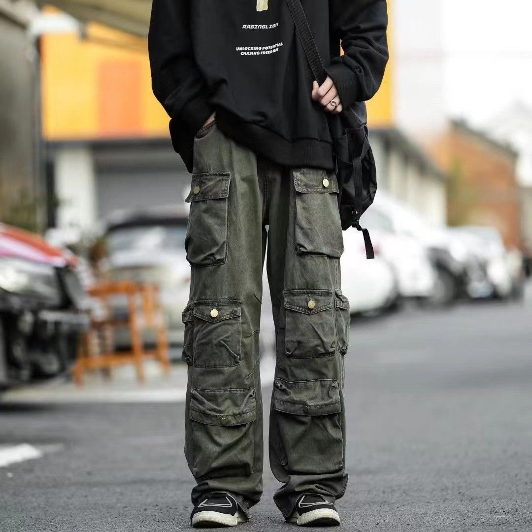 Japanese Brand × Jean Workwear Pants Green Loose Street Size US 32 / EU 48 - 1 Thumbnail