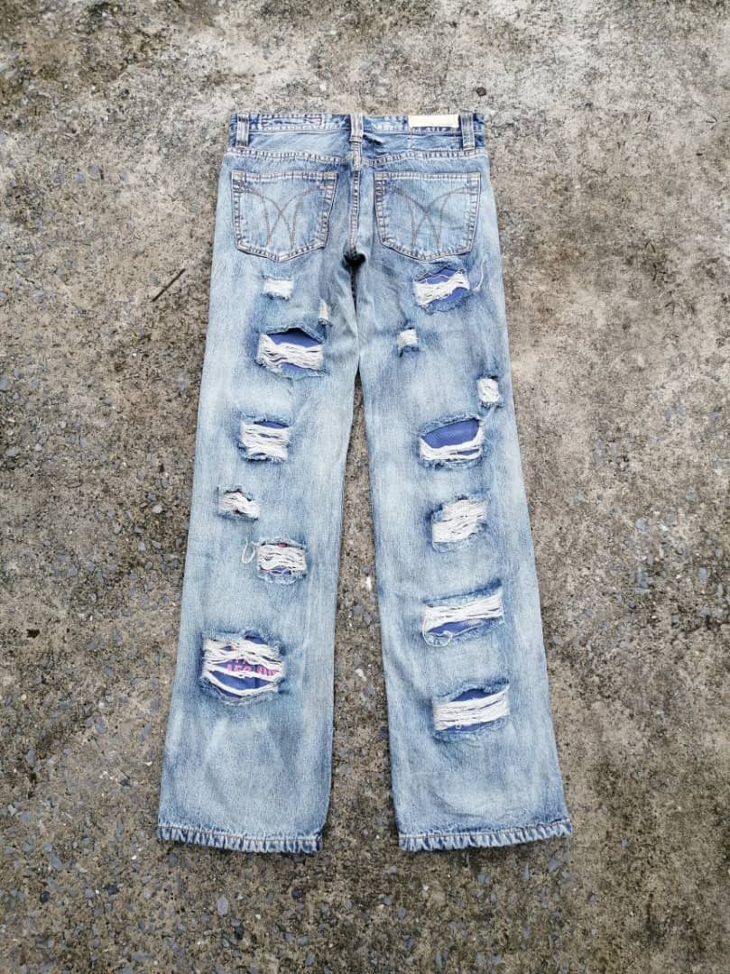 If Six Was Nine Tough Jeansmith Nice Distressed Design Denim Jeans Size US 31 - 2 Thumbnail