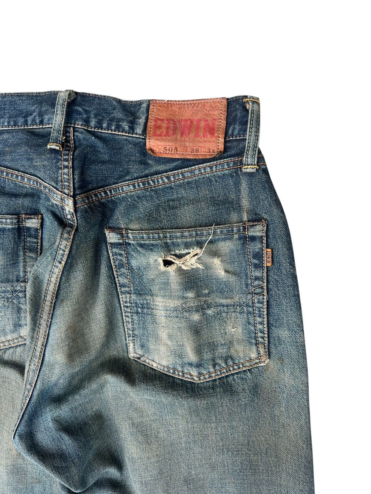 Edwin Vintage Y2K 2000s Edwin Aging Dirty Mud Denim Selvedge Jeans Size US 29 - 8 Thumbnail