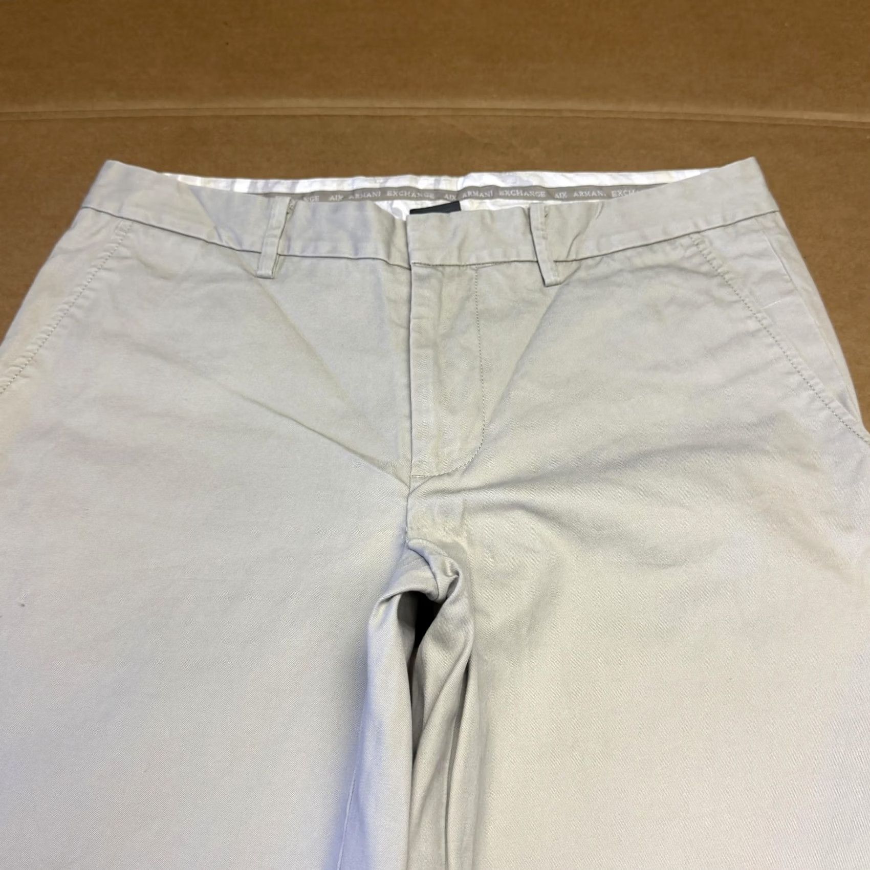 Armani Exchange Armani Exchange Pants Mens 33x30 Khaki Beige Chino Flat Front Straight Casual Size US 33 - 7 Thumbnail