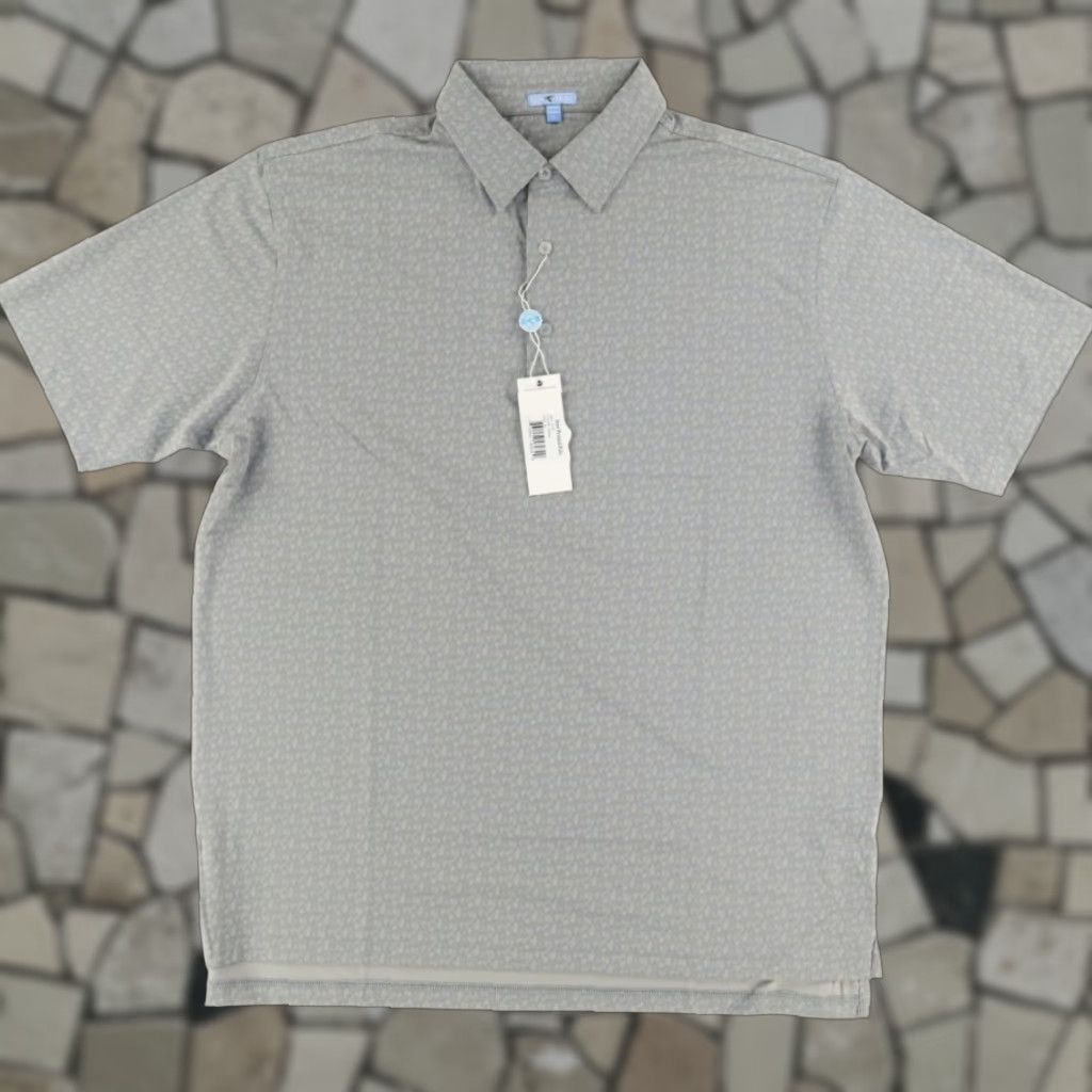 Vintage Genteal Polo Shirt Gray Men XL Brrr Printed Animal All Over Print High Stretch Shirt Size US XL / EU 56 / 4 - 1 Thumbnail