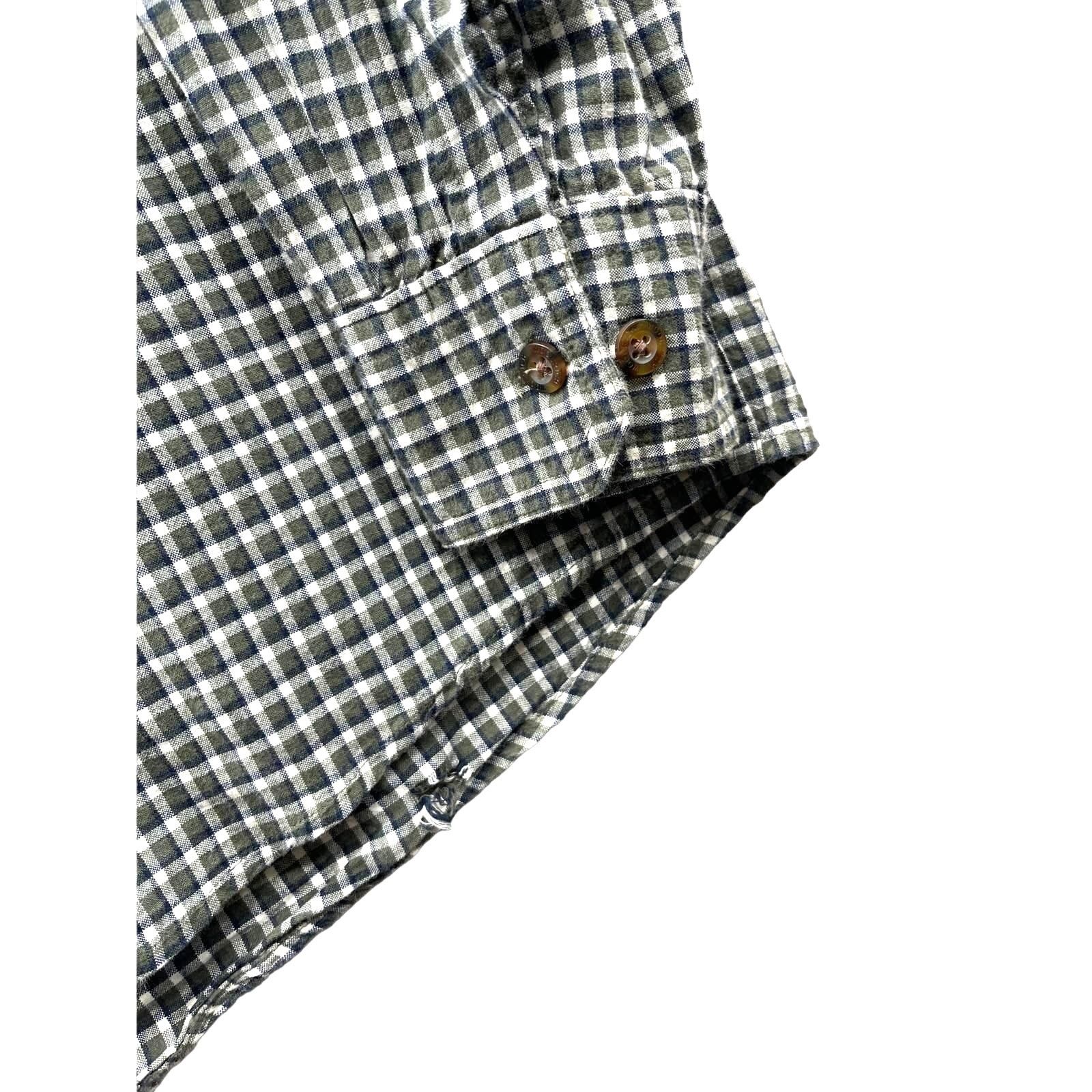Vintage × Woolrich Woolen Mills Woolrich Men's Green Micro Check Button Down L/S Shirt Size US XL / EU 56 / 4 - 8 Thumbnail