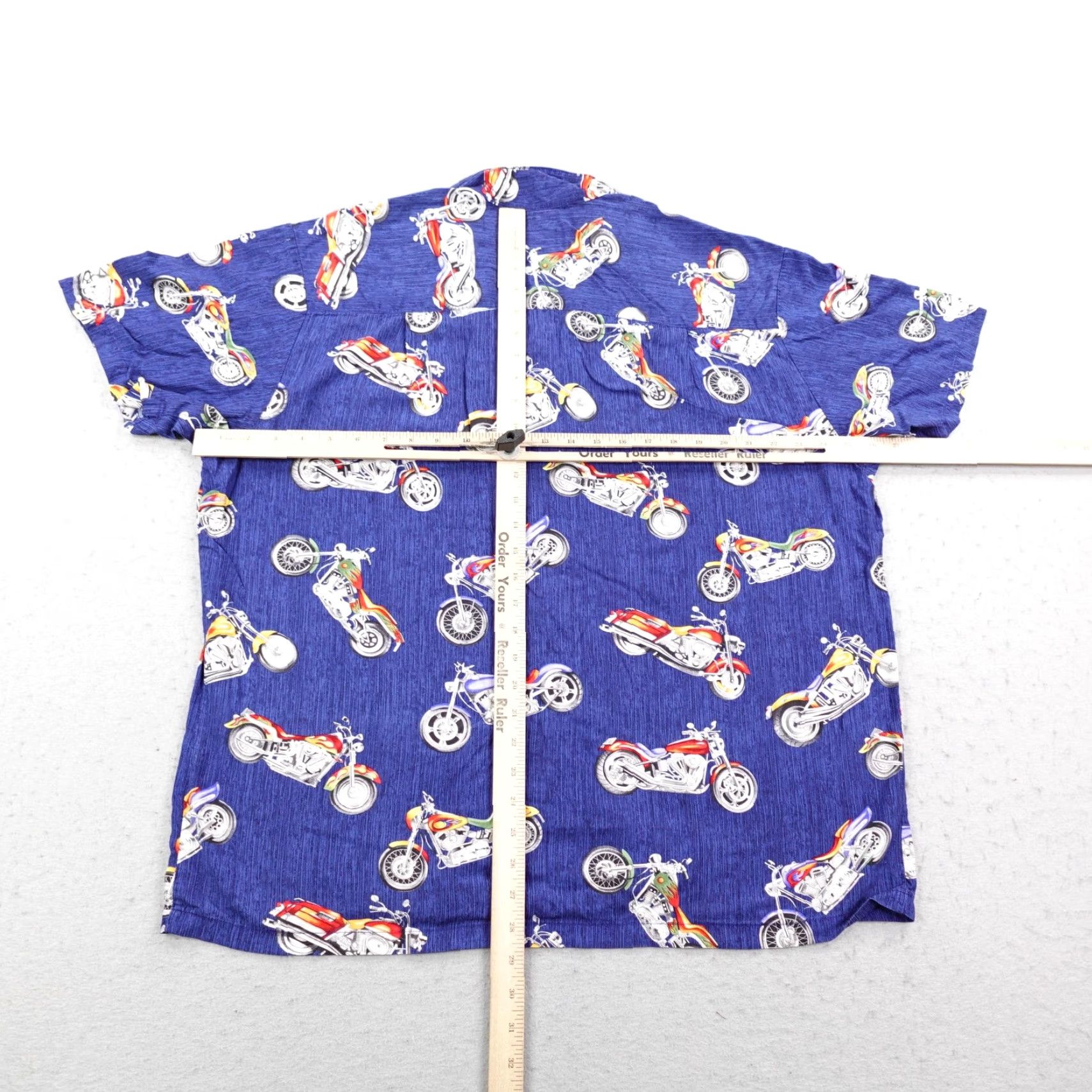 Paradise Found Vintage Paradise Found Shirt Mens XL Blue Motorcycle Hawaiian Aloha Button Up Size US XL / EU 56 / 4 - 5 Thumbnail