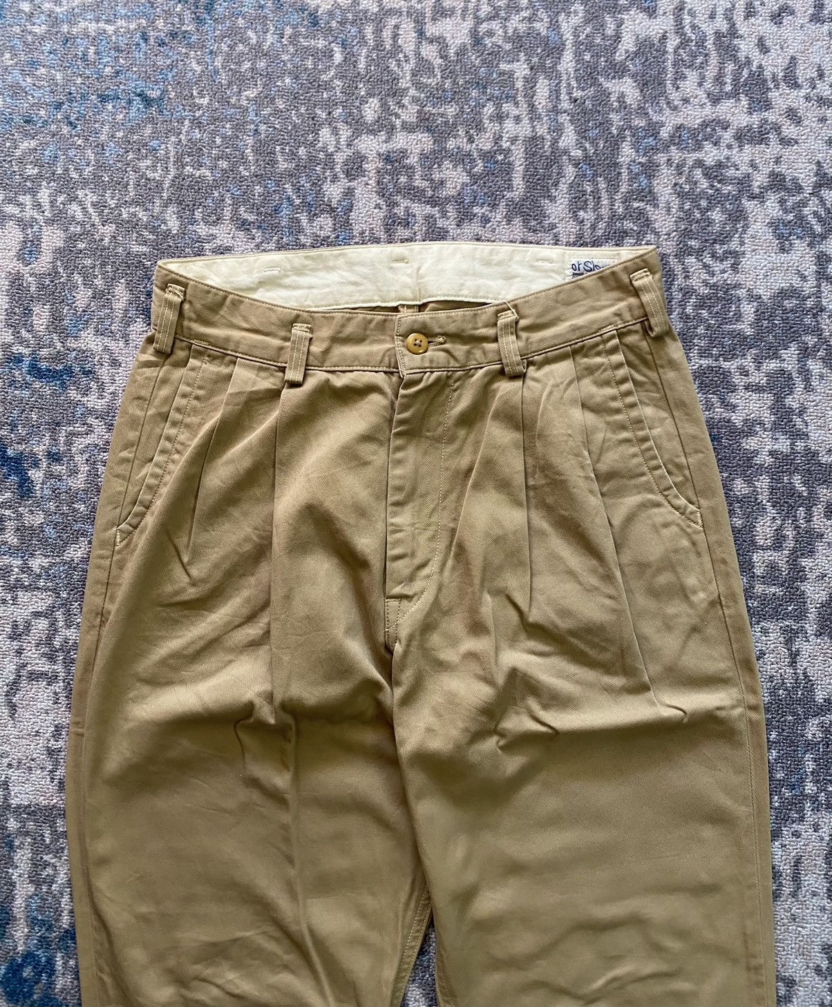 Orslow Orslow Billie Jean Chino Pants Two Pleat Tapered Leg Beige Size US 28 / EU 44 - 3 Thumbnail