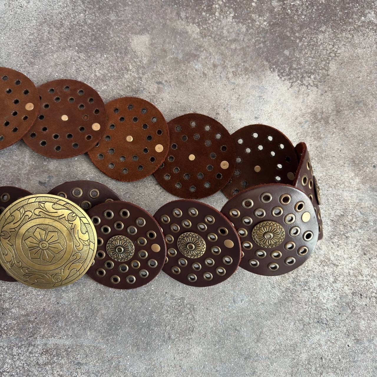If Six Was Nine Boho Y2K Vintage Western Leather Wide Belt Size ONE SIZE - 4 Thumbnail