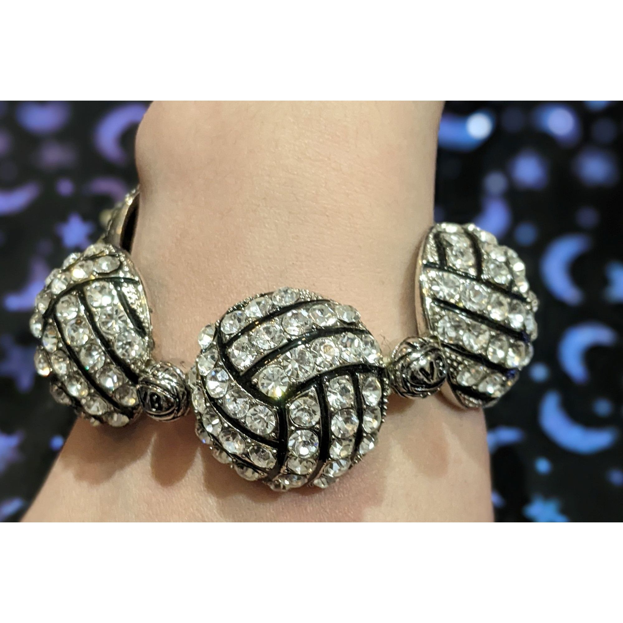 Other Kenz Laurenz Rhinestone Volleyball Bracelet Size ONE SIZE - 1 Thumbnail