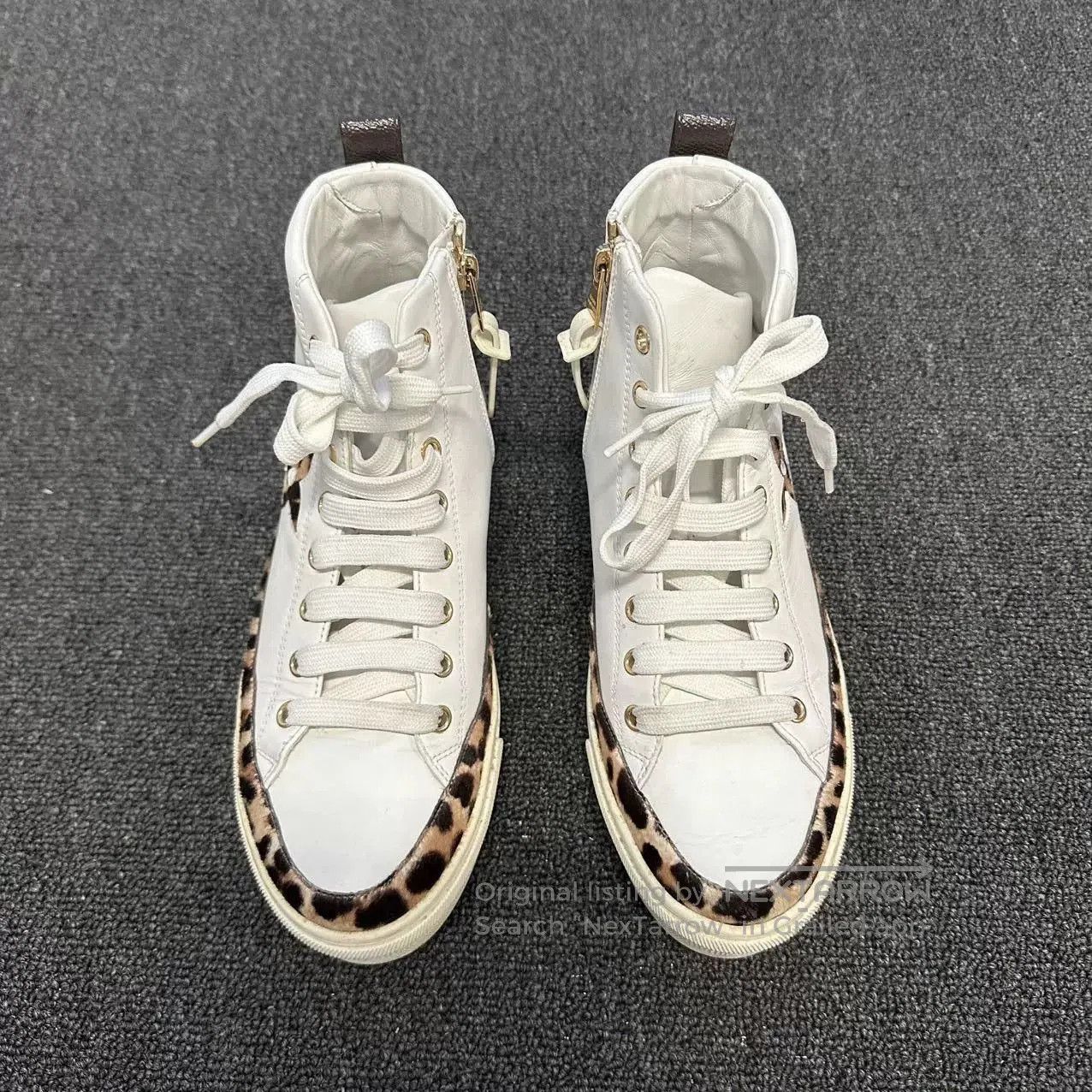 Louis Vuitton Louis Vuitton White Leopard Print Sneakers. Size US 5.5 / IT 35.5 - 2 Thumbnail