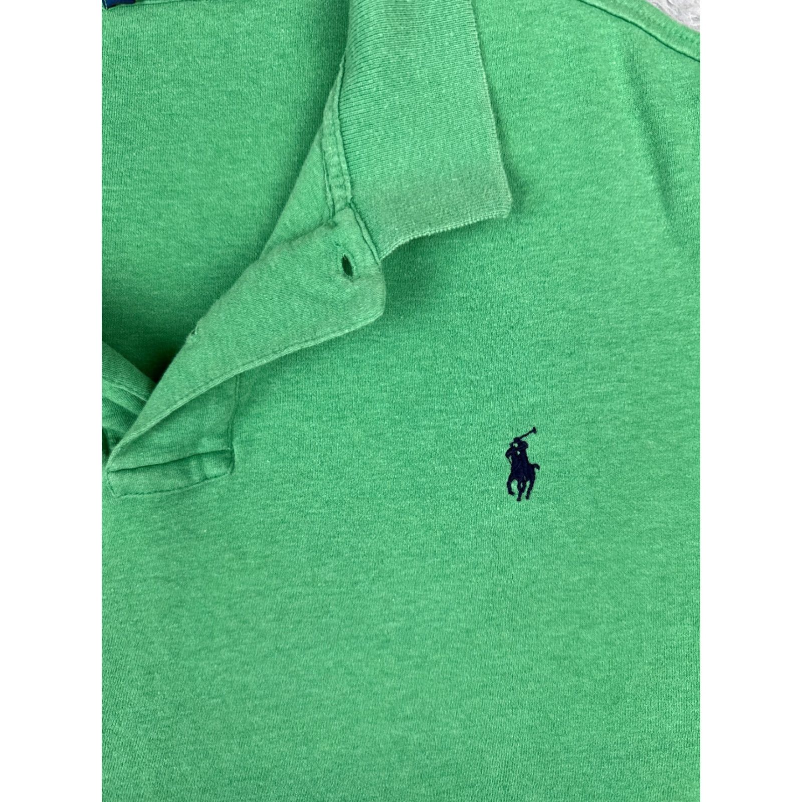 Ralph Lauren Ralph Lauren Polo Shirt Mens Green 100% Cotton Jersey XL Big & Tall Short Sleeve Button Collared Size US XL / EU 56 / 4 - 6 Thumbnail