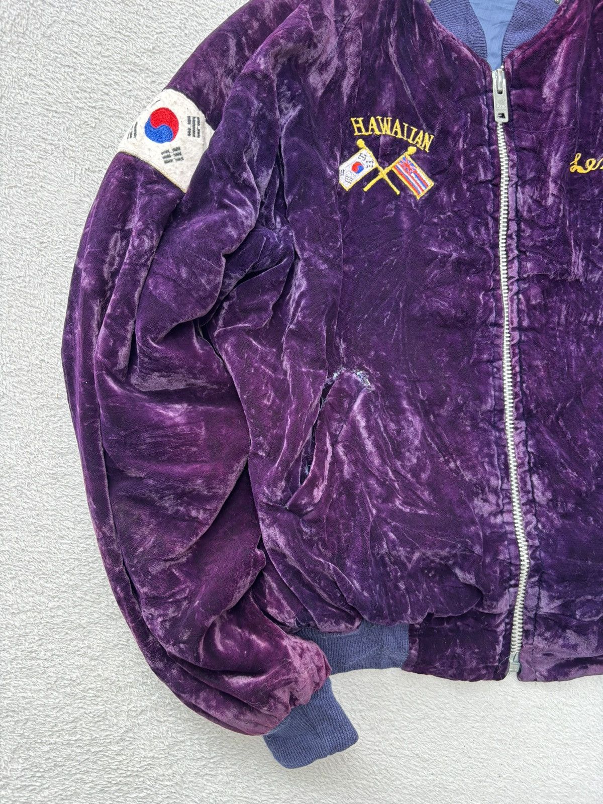 Vintage 1970s Korea Sukajan Velvet Bomber Jacket Size US M / EU 48-50 / 2 - 3 Thumbnail