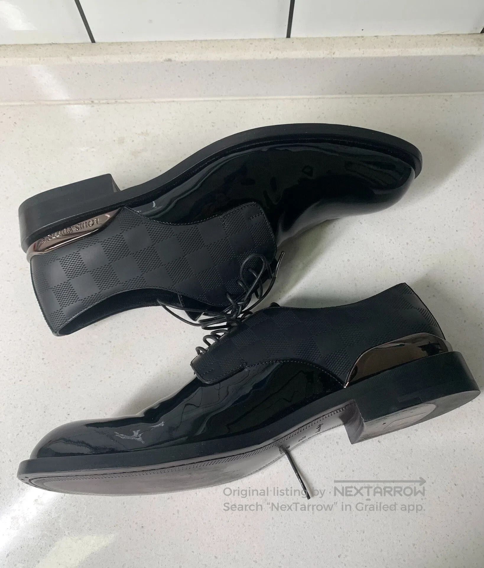 Louis Vuitton Louis Vuitton Damier Patent Leather Shoes. Size US 6.5 / EU 39-40 - 4 Thumbnail