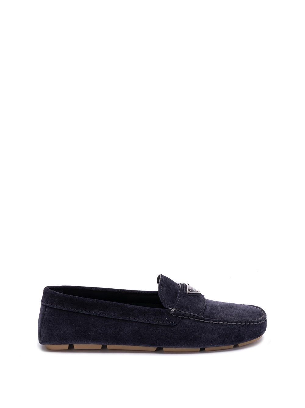 image of Prada Leather Driving Loafers Size Uk 8 For Men in Bleu