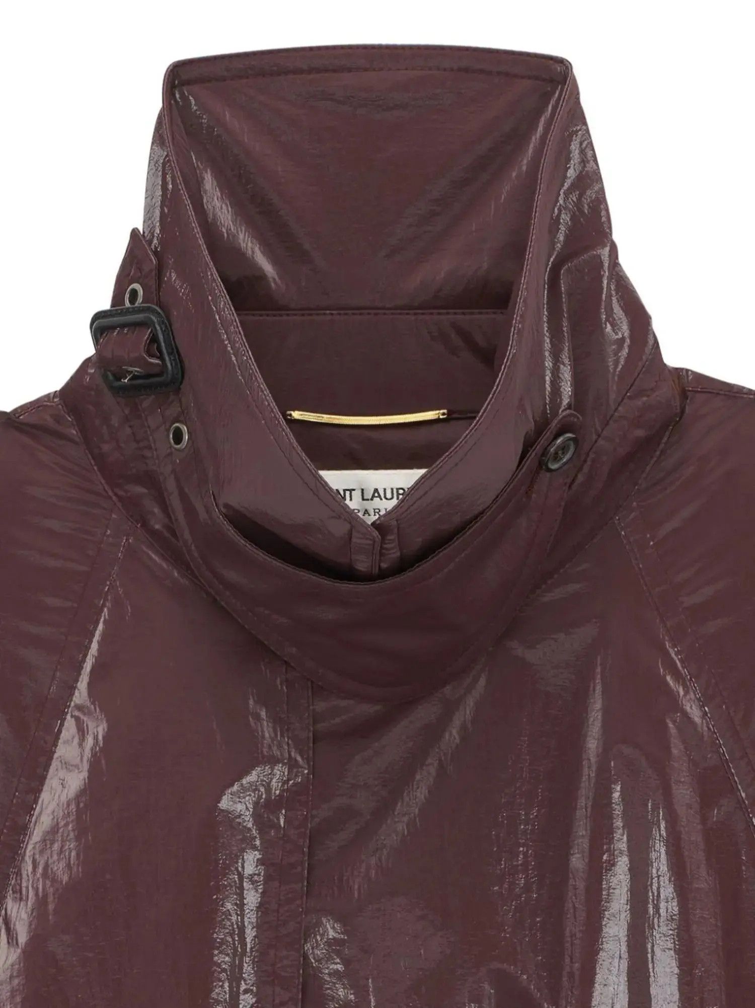 Saint Laurent Paris o1s1wg110125 747050 Trench Cape in Nylon in Burgundy Size M / US 6-8 / IT 42-44 - 4 Thumbnail