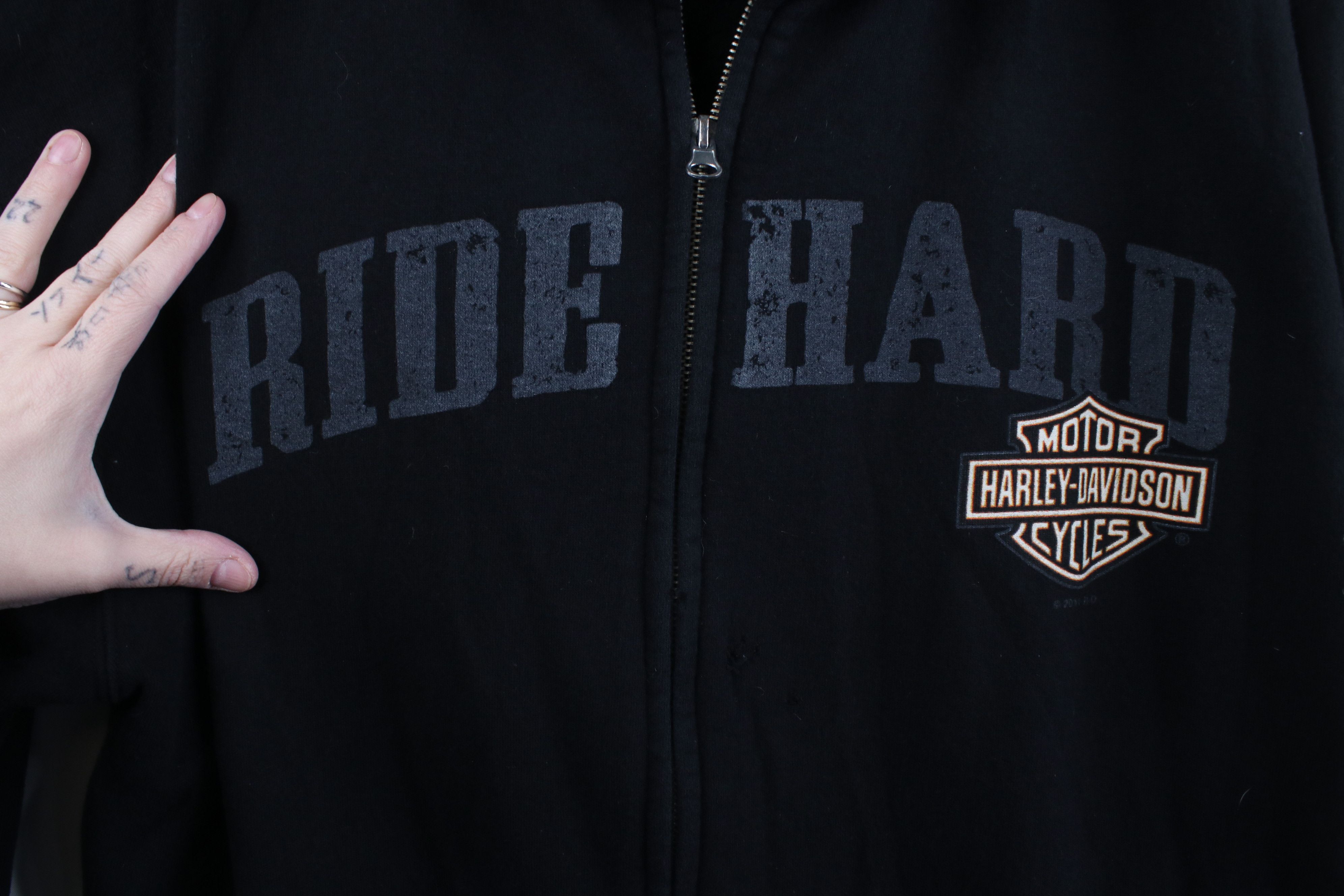Harley Davidson Vintage Harley Davidson Ride Hard Full Zip Sweatshirt Jacket Size US L / EU 52-54 / 3 - 4 Thumbnail