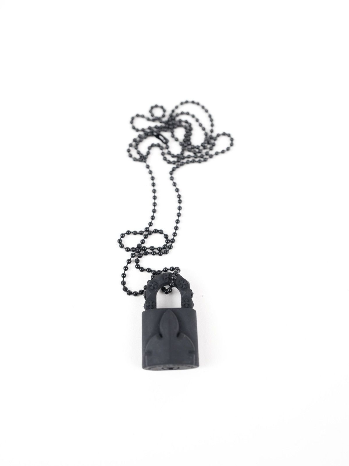 image of Chrome Hearts Silicon Lock Chain in Black, Men's