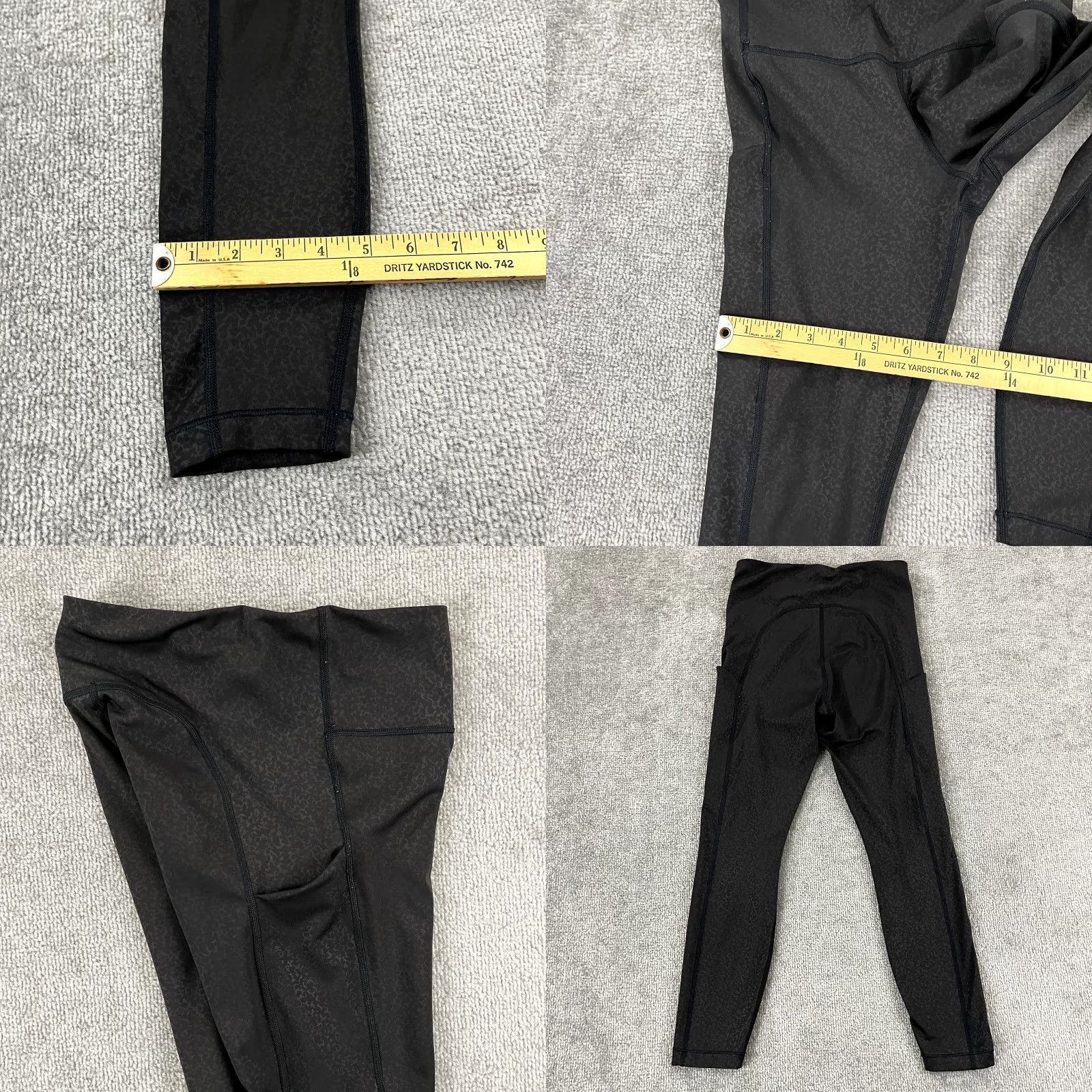 Athleta ATHLETA Womens XS Ultimate Stash Embossed 7/8 Length Capri Tight Black Yoga Gym Size 26" / US 2 / IT 38 - 8 Thumbnail