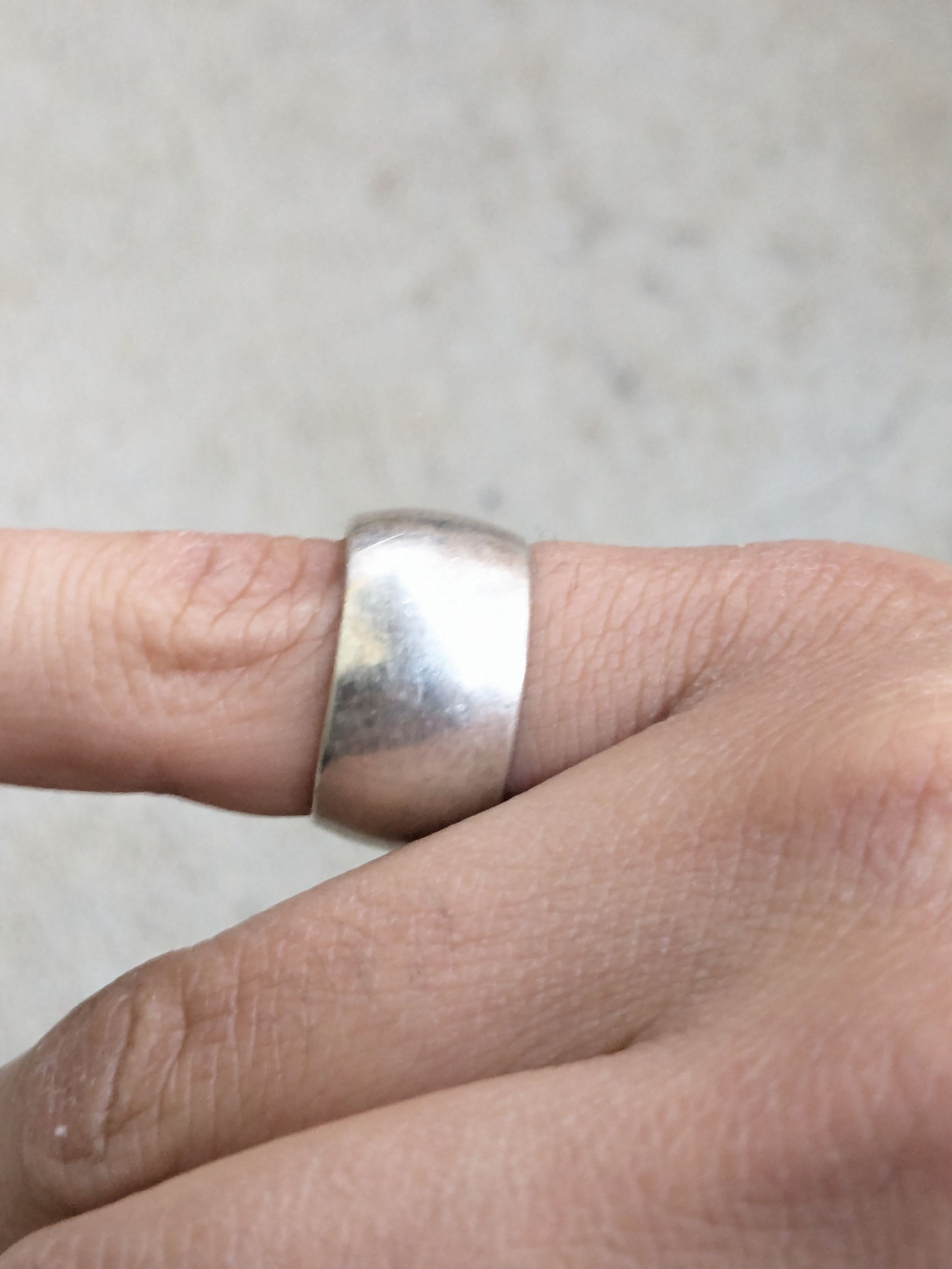 Jewelry Vintage Sterling Silver Ring Cigar Band 7.75 Size ONE SIZE - 10 Thumbnail