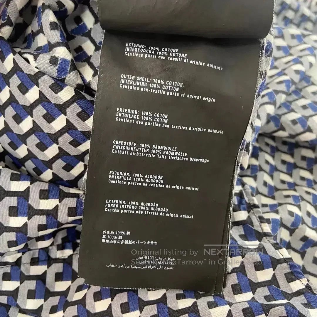 Prada Blue Patterned Long Sleeve Button-Up Shirt. Size US L / EU 52-54 / 3 - 7 Thumbnail