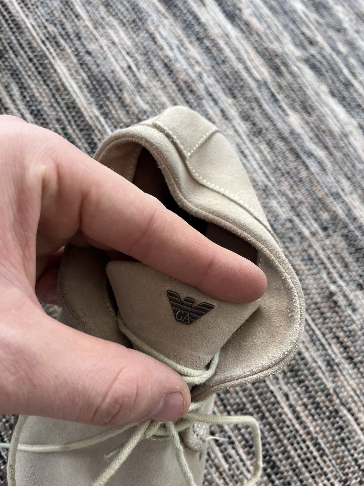 Giorgio Armani Vintage Emporio Armani Beige luxury Faded Suede Mid Loafers Size US 8 / IT 38 - 19 Thumbnail