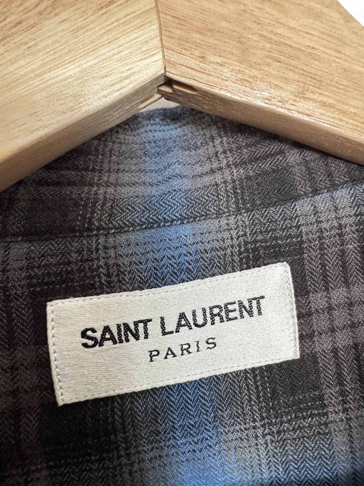 Saint Laurent Paris Surf Sound Blue Ss16 Hedi Flannel Size US XL / EU 56 / 4 - 2 Thumbnail