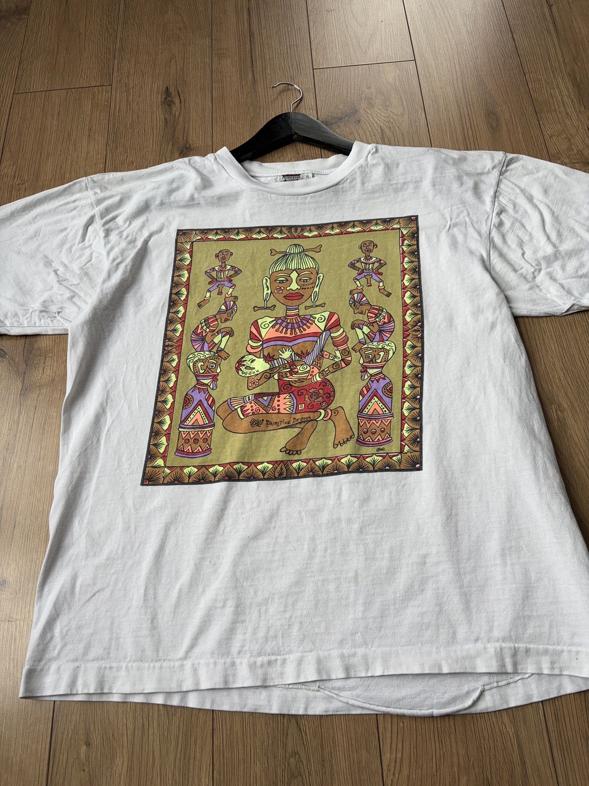 Vintage Bali Primitive Design Ethno Single Stitch Vintage T-shirt Size US XL / EU 56 / 4 - 11 Thumbnail