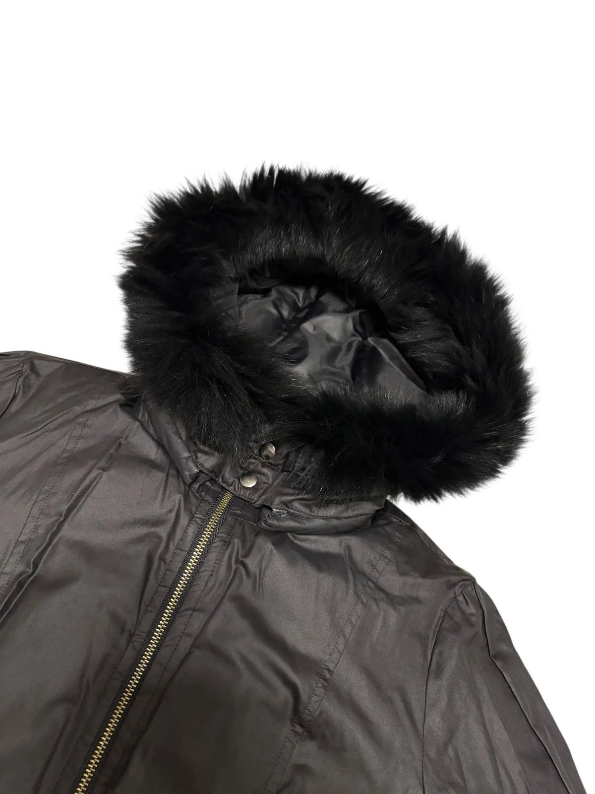 Other Japanese brand black faux fur hood thin jacket Size S / US 4 / IT 40 - 4 Thumbnail