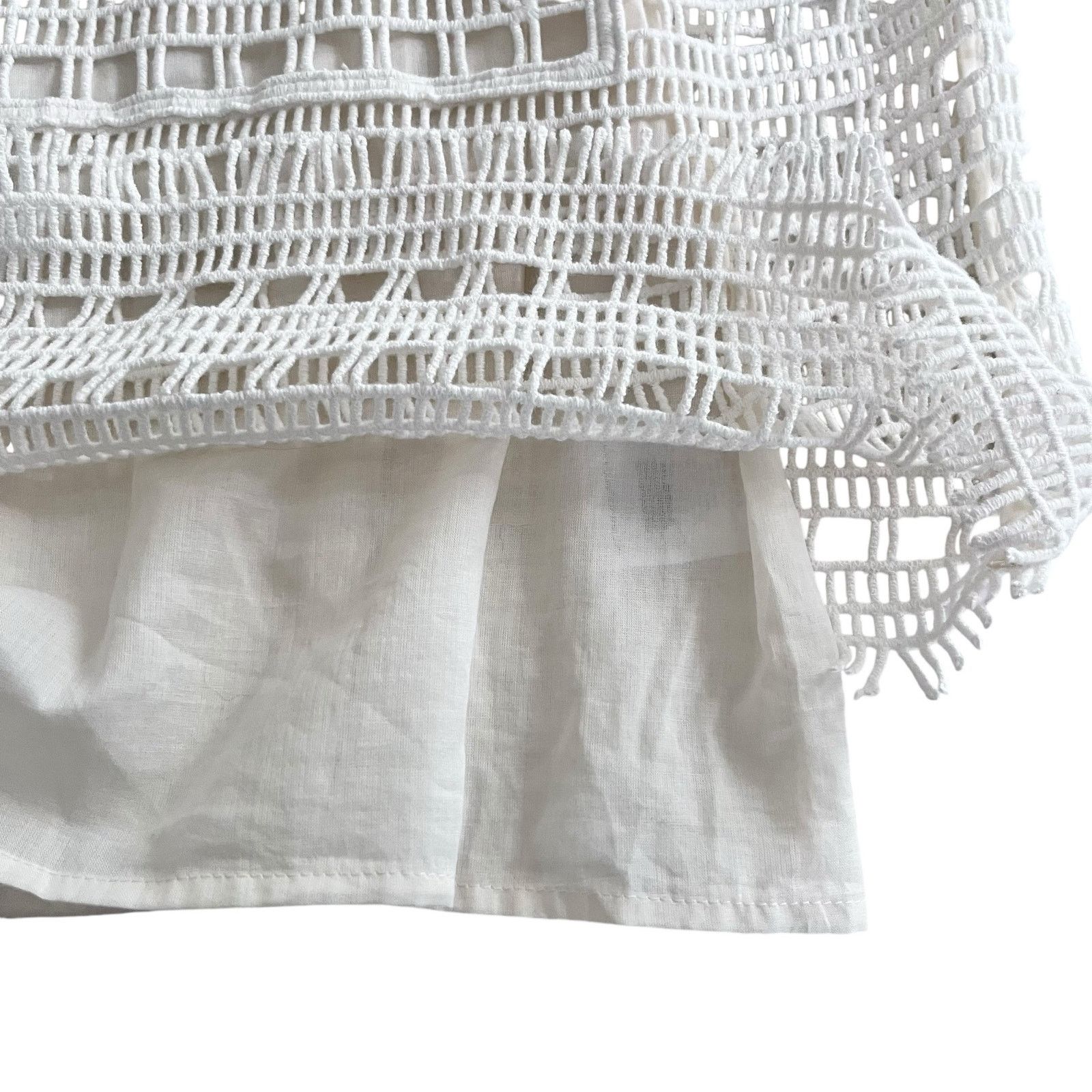 Tory Burch Tory Burch Ivory Open Knit Crochet Lace Short Sleeve Top Size M / US 6-8 / IT 42-44 - 8 Thumbnail