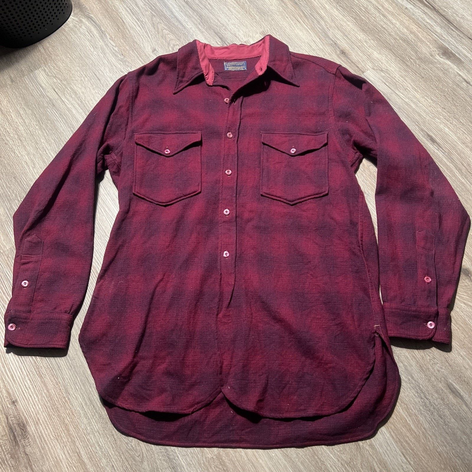 Pendleton Vintage 1920s Pendleton Shadow Plaid Wool Flannel Shirt Size US L / EU 52-54 / 3 - 2 Thumbnail