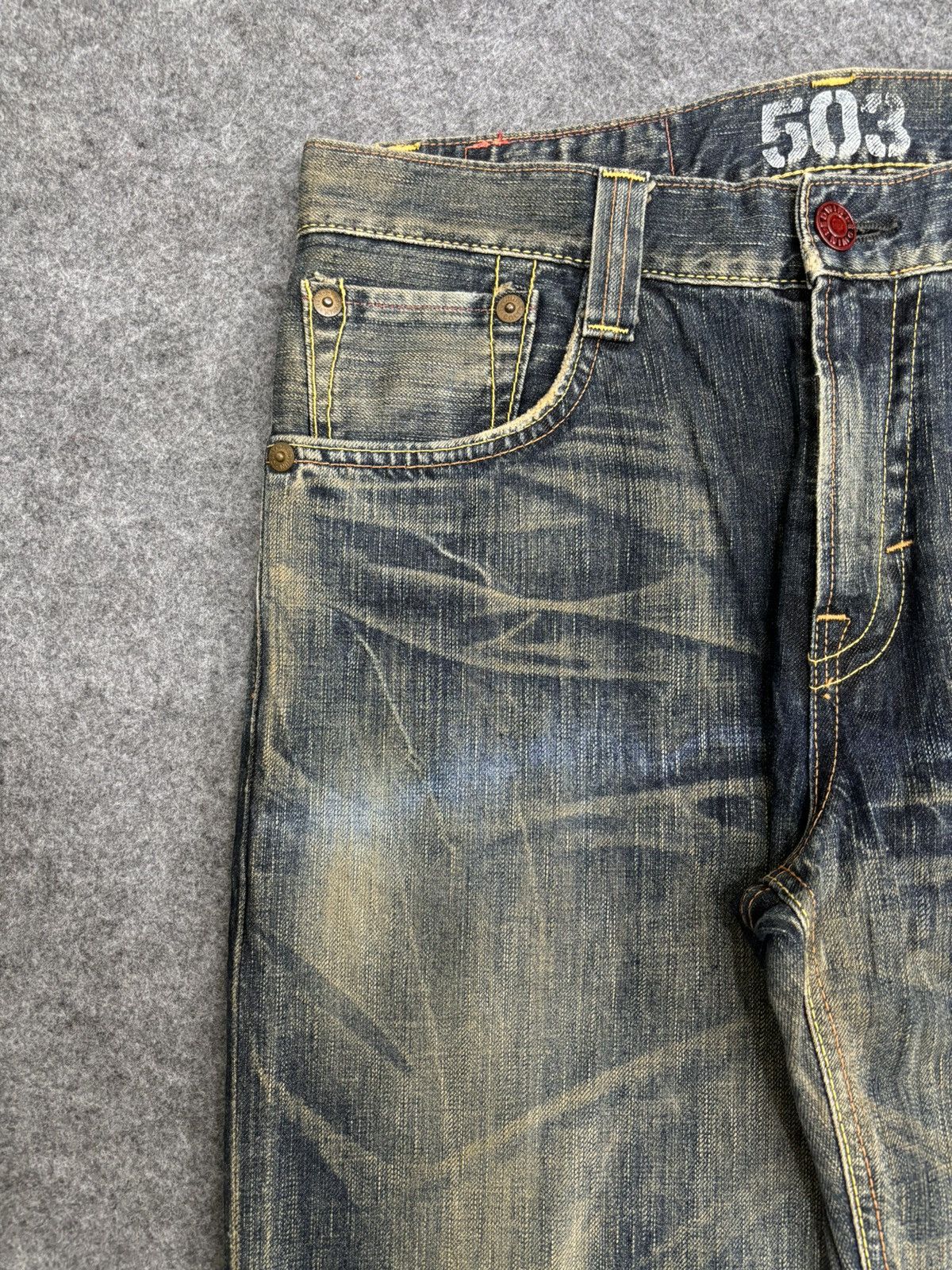 Edwin 💥Insane Raw Fades💥Edwin 503 Wide Japan Style Denim F478 Size US 33 - 5 Thumbnail
