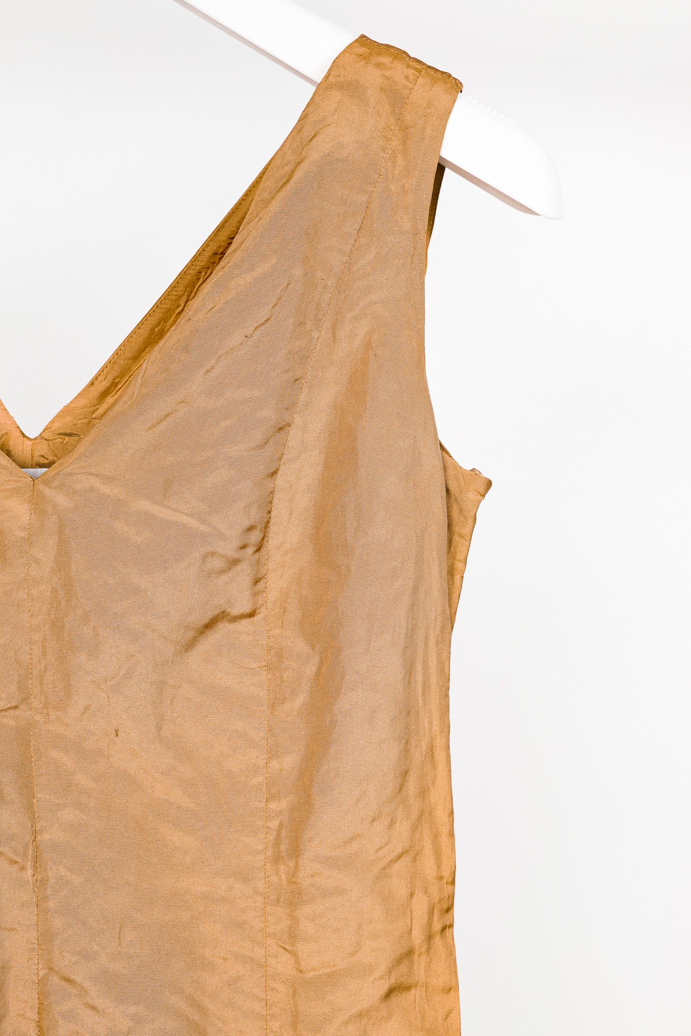 Gianfranco Ferre Gianfranco Ferre Studio Tan Taffeta Midi Dress Size S / US 4 / IT 40 - 5 Thumbnail