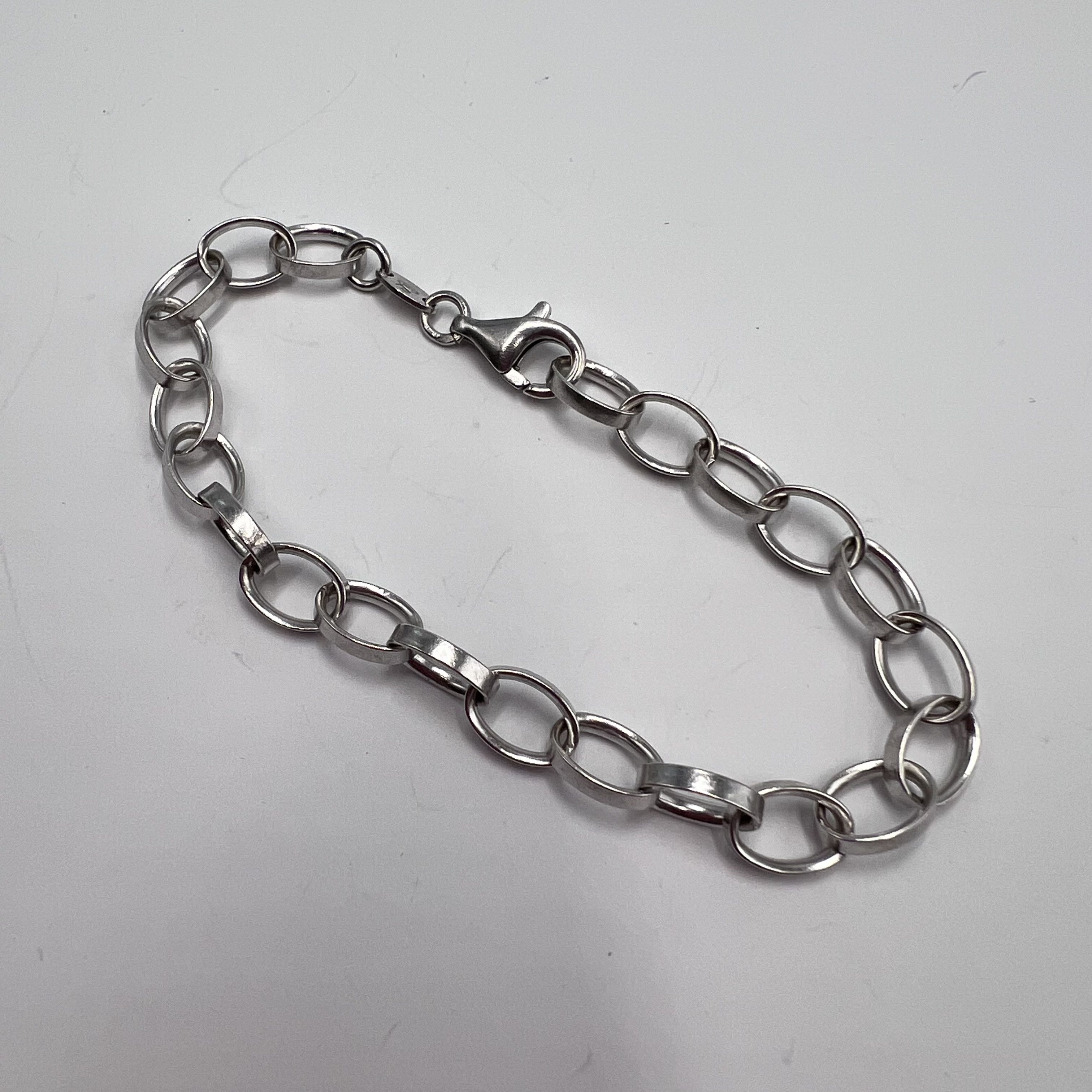 Sterling Silver Vintage Bracelet Chain Sterling Silver 925 Jewelry 8.40gr Size ONE SIZE - 3 Thumbnail