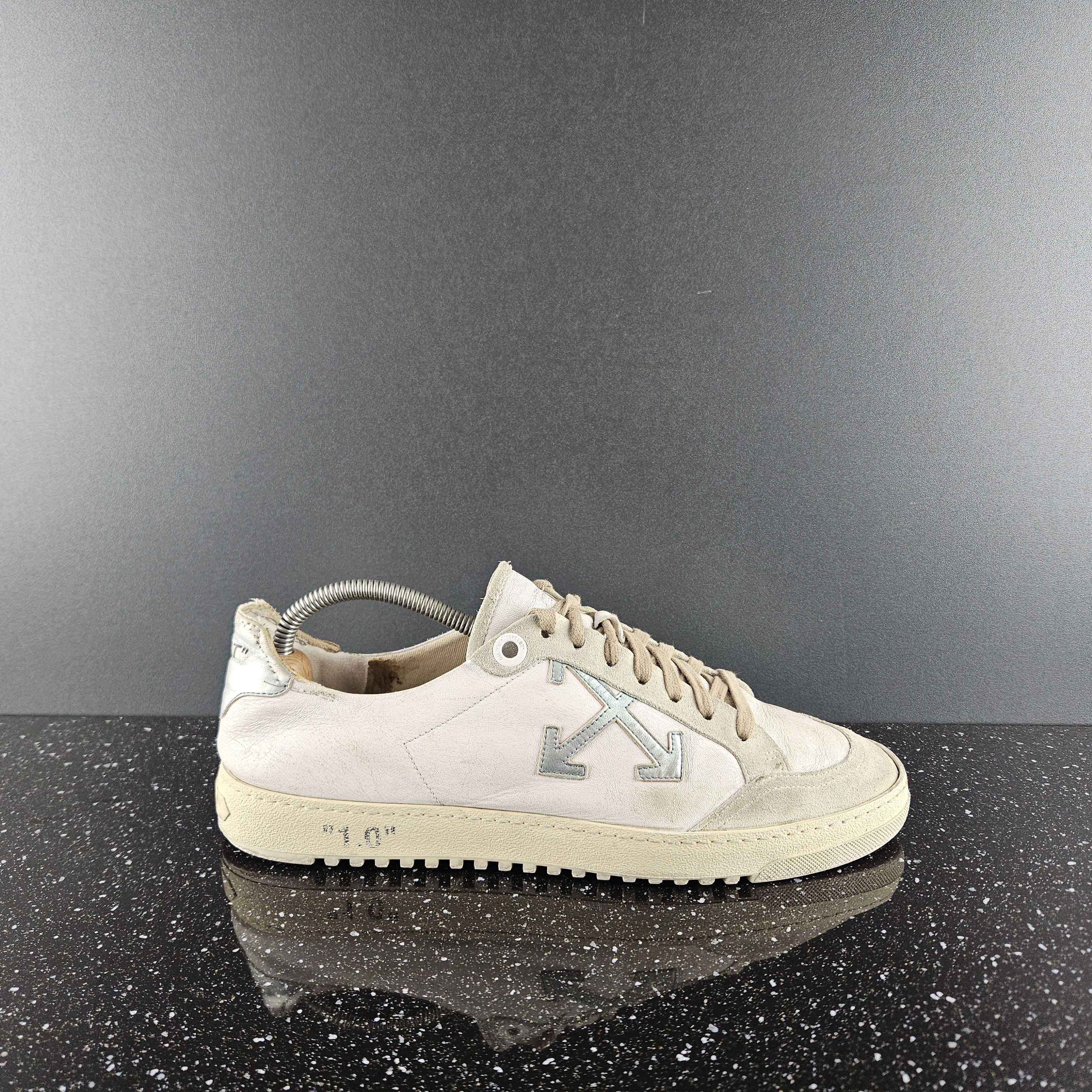image of Off White Low Court Distressed "this That" Sneakers Size 43, Us 10 Mens in White