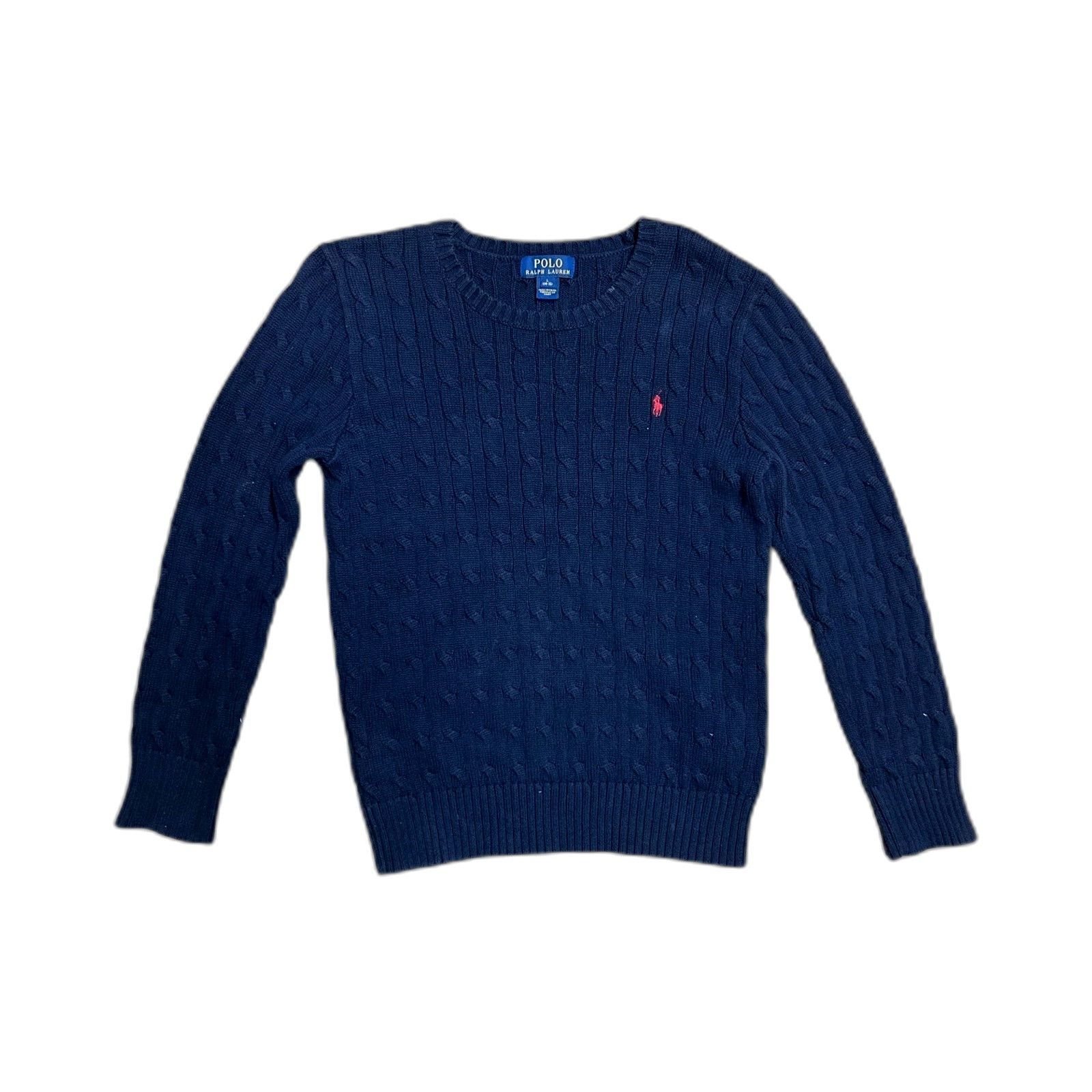 Polo Ralph Lauren Polo Ralph Lauren Boy's Blue Cable Knit Cotton Sweater Size Size US L / EU 52-54 / 3 - 1 Thumbnail