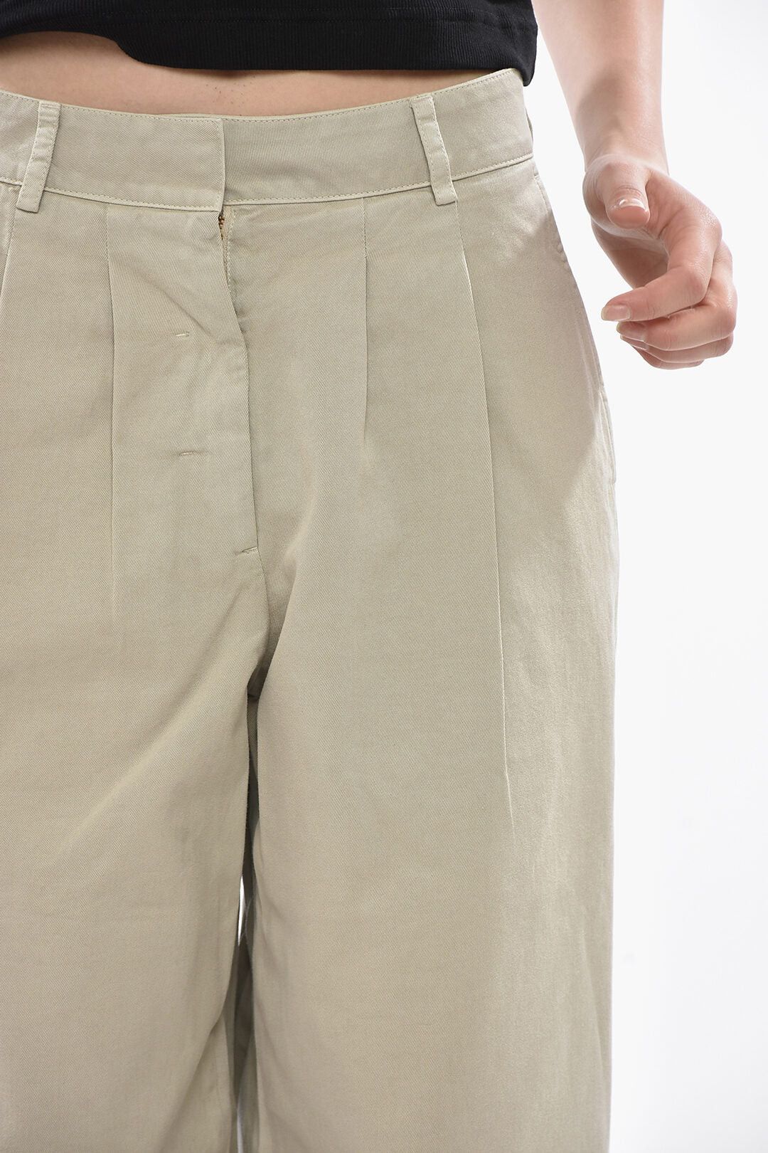 Palm Angels og1mm0326 Cotton Pant in Beige Size 27" / US 4 / IT 40 - 3 Thumbnail
