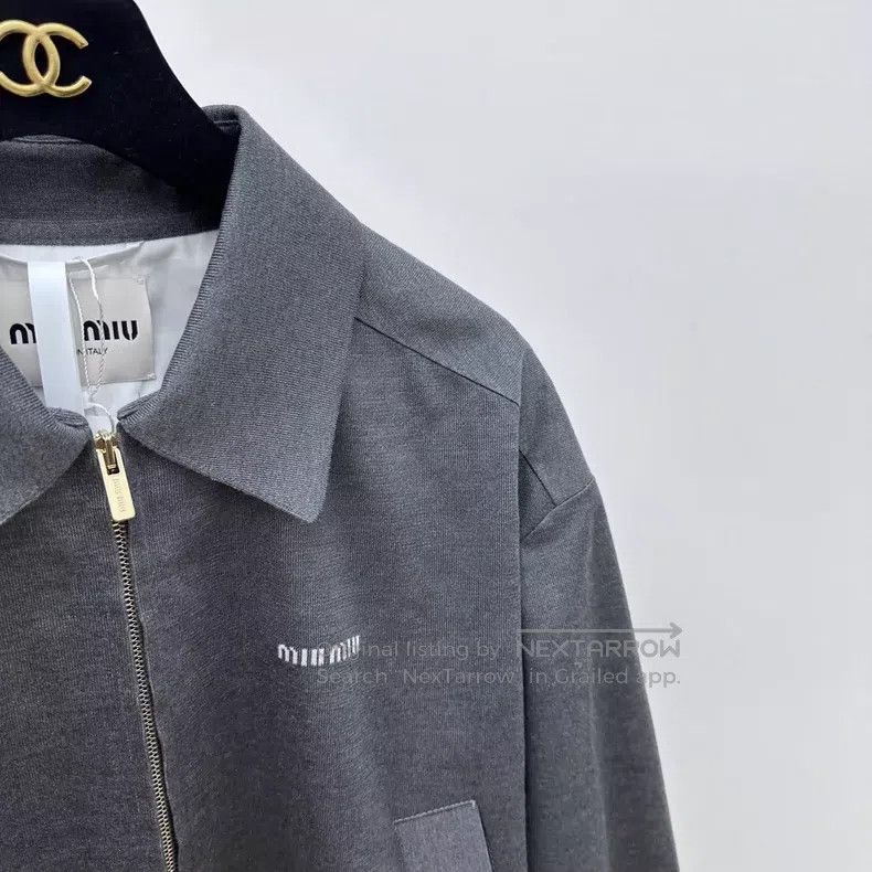 Miu Miu Miu Miu 40 Gray fake two-piece jacket coat Size L / US 10 / IT 46 - 4 Thumbnail