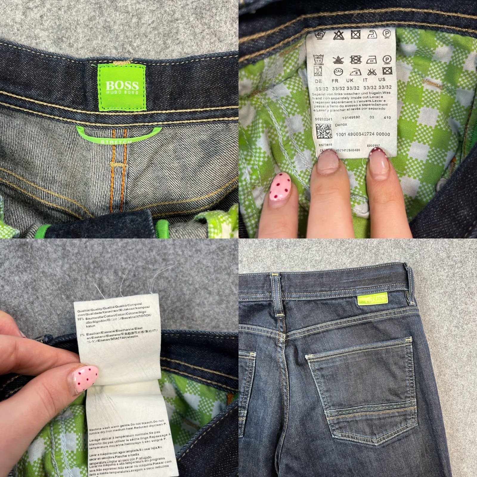 Hugo Boss HUGO BOSS Jeans Denox Regular Tapered 32 32 Dark Wash Blue Stretch Label Mens Denim 5-Pocket Size US 32 / EU 48 - 8 Thumbnail