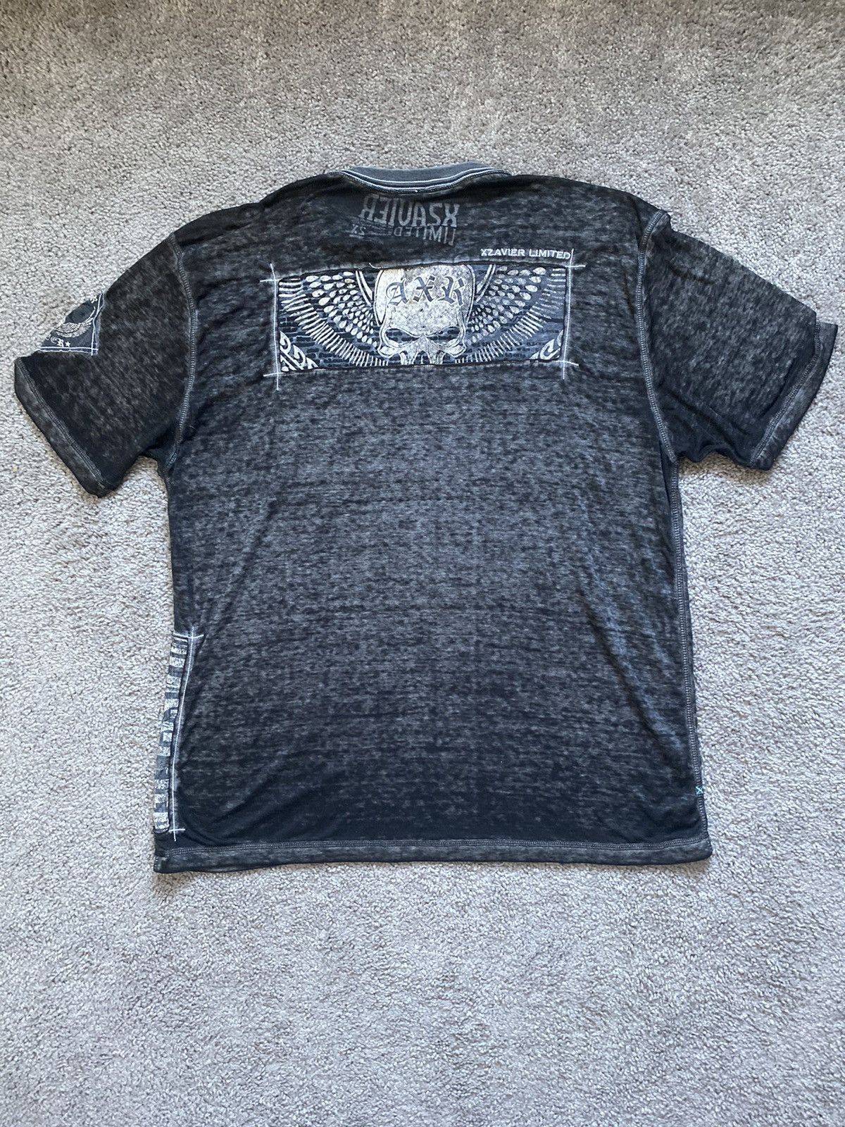 Affliction × Vintage Vintage Y2K Grunge Affliction Skull Tee Shirt Size US XL / EU 56 / 4 - 2 Thumbnail