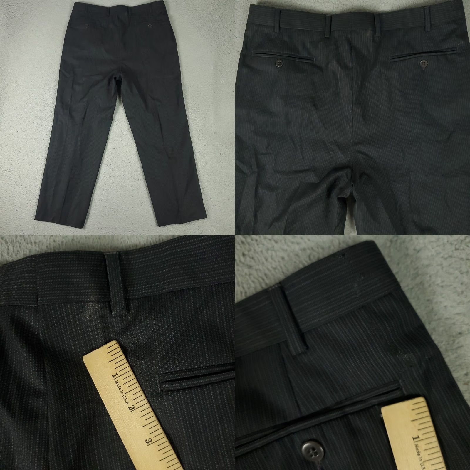 Zanella Zanella Pants Mens 36x28 Gray Wool Flat Front Trousers Chino Dress Pants Regular Slim Straight Front Rise Mid 10-12in Ironed Spots Vintage No Size US 36 / EU 52 - 8 Thumbnail