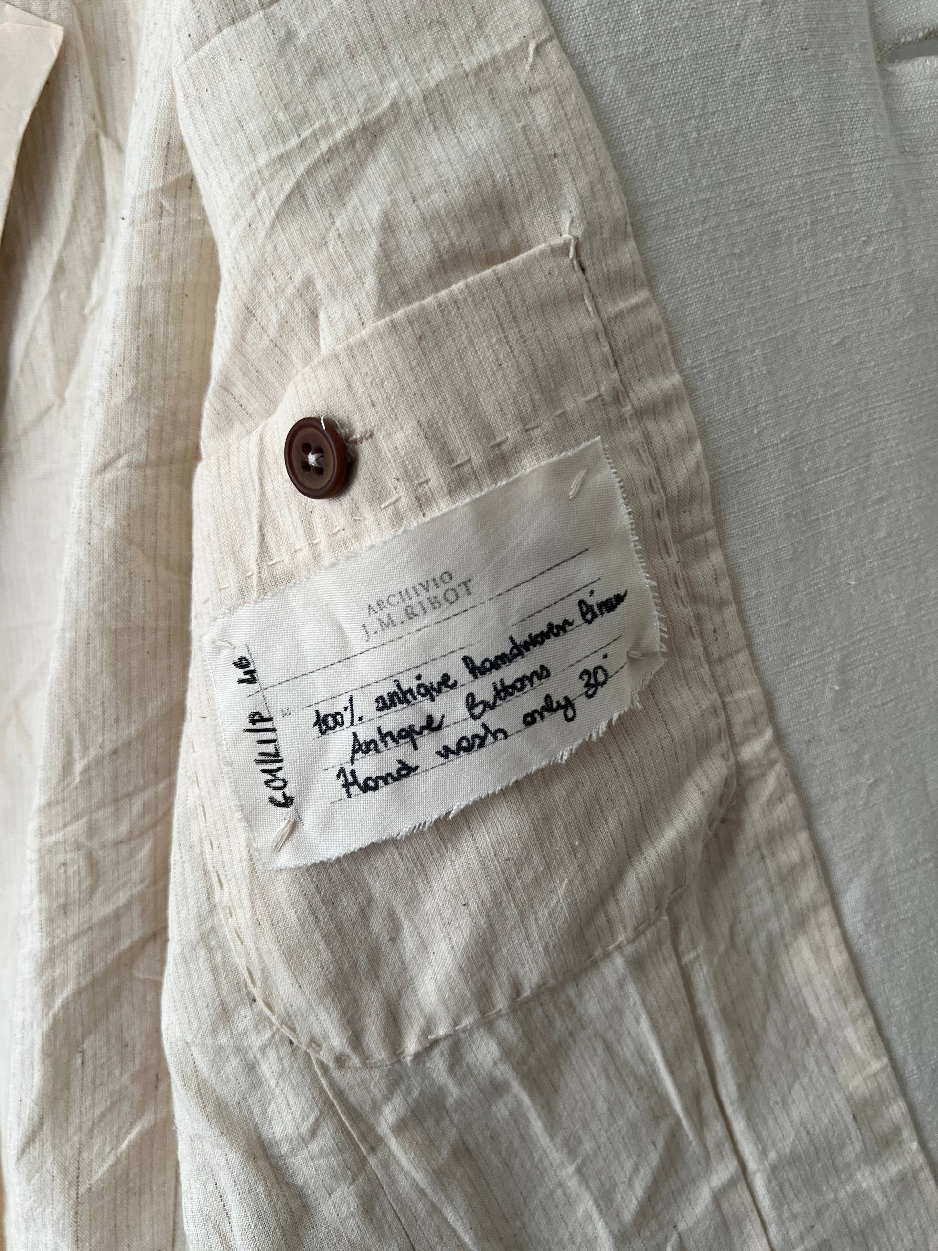 Archivio J.M. Ribot SS20 Archivio J.M. Ribot Antique Handwoven Linen Jacket Size US S / EU 44-46 / 1 - 8 Thumbnail