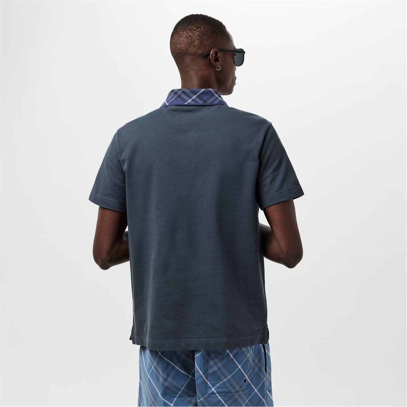 Burberry os11x0226 Check Short Sleeve Polo Shirt in Blue Size US L / EU 52-54 / 3 - 4 Thumbnail