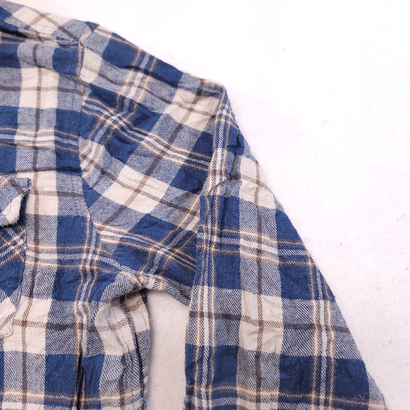 Retrofit Retrofit Tartan Flannel Shirt Mens Size Medium M Blue Brown Size US M / EU 48-50 / 2 - 5 Thumbnail