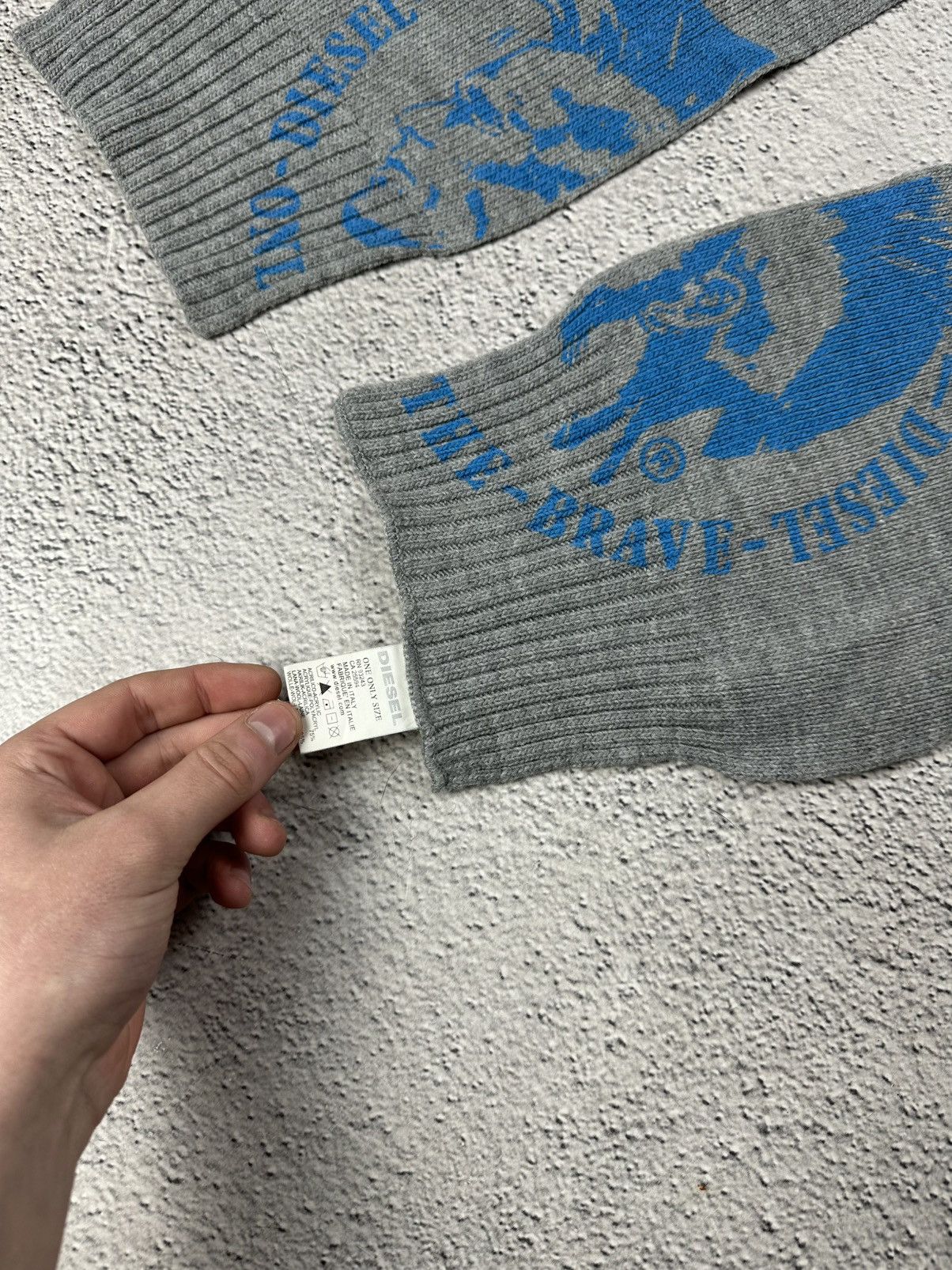 Diesel Vintage Diesel Scarf Big Logo Y2K Logo Gray 🧣 Size ONE SIZE - 4 Thumbnail