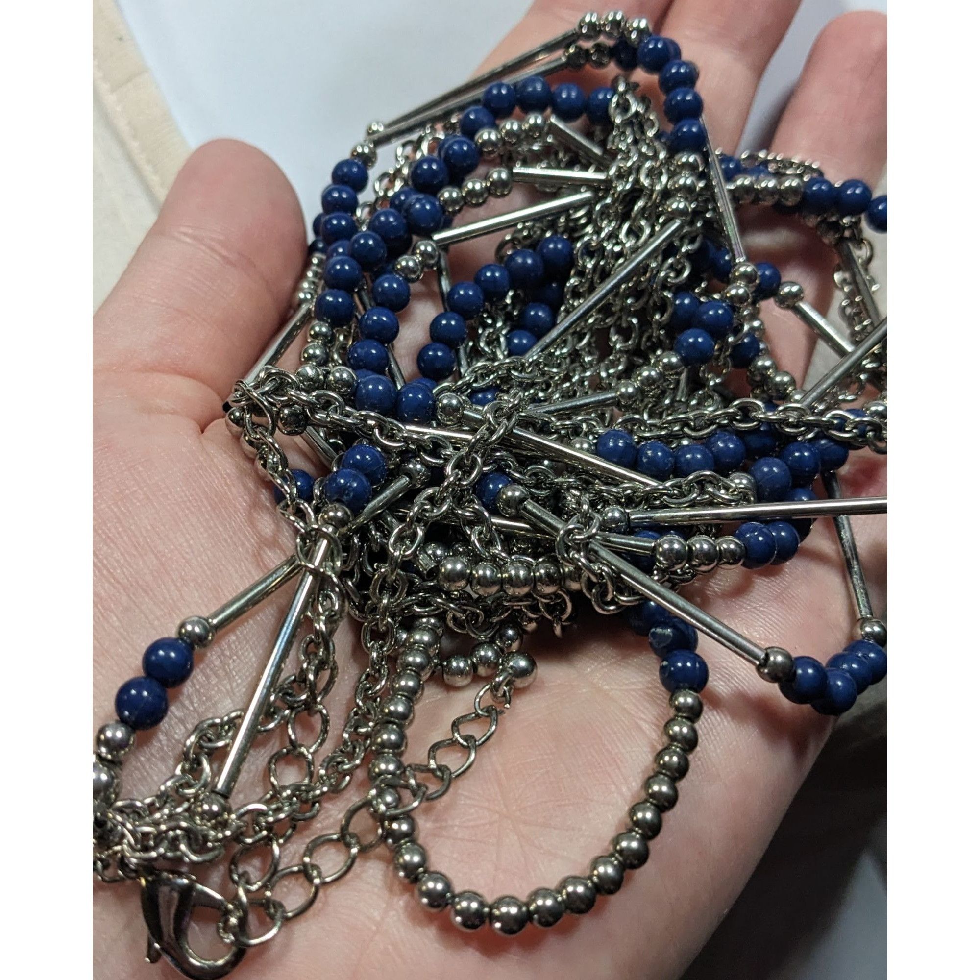 Other Premier Designs Layered Beaded Blue And Silver Tone Necklace Size ONE SIZE - 5 Thumbnail