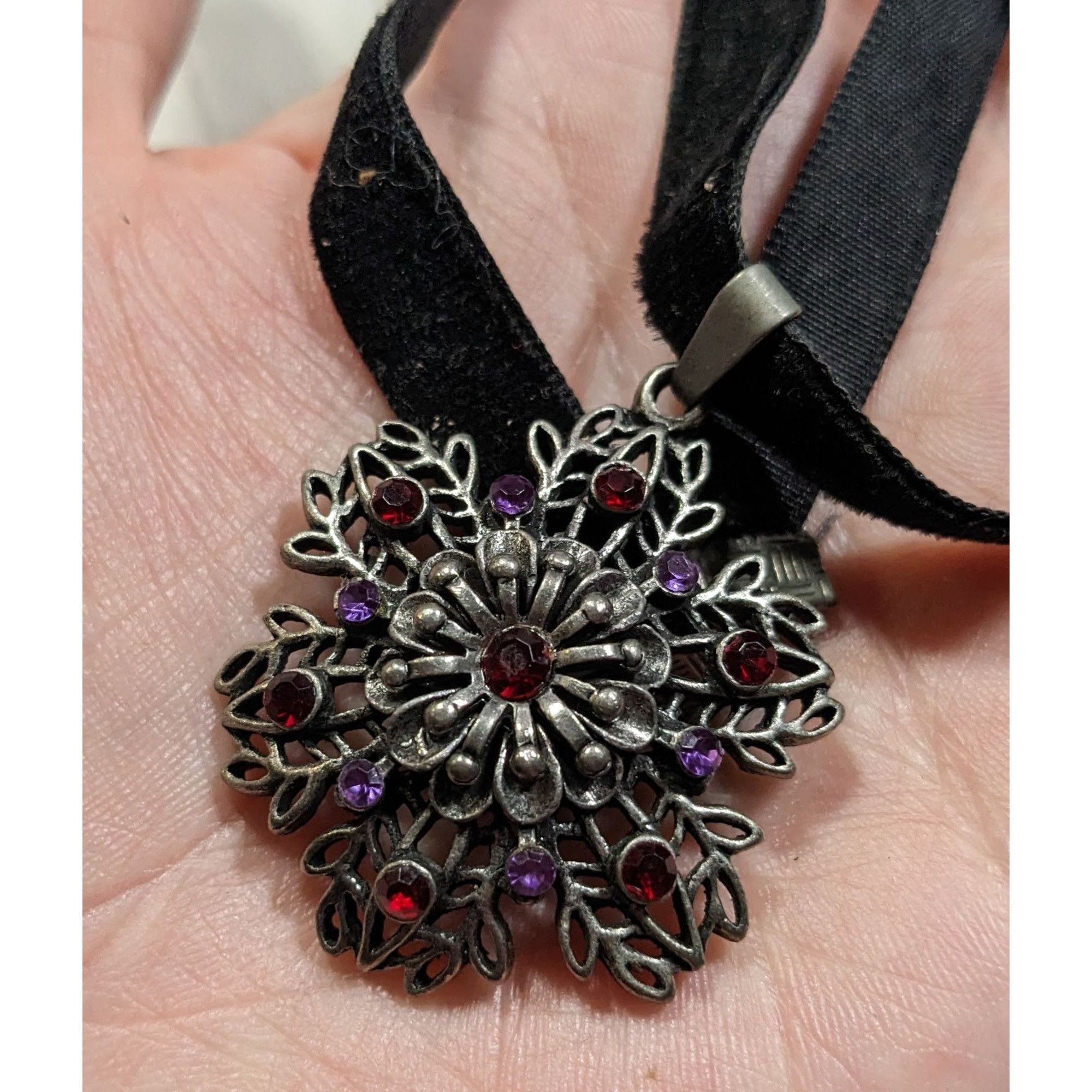 Other Whimsygoth Floral Rhinestone Beaded Pendant Necklace Size ONE SIZE - 5 Thumbnail