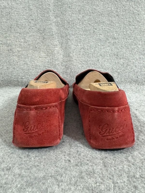 Gucci Gucci Web Suede Leather Slip-on Red Loafers size 40 Size US 7 / EU 40 - 8 Thumbnail