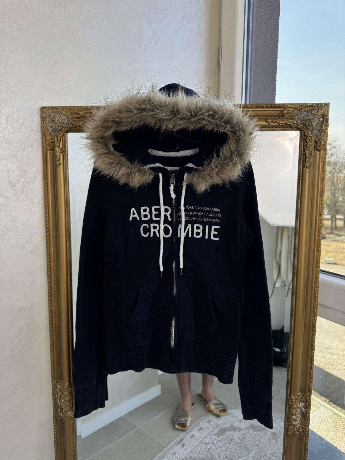 Abercrombie & Fitch Vtg Y2K If6was9 LGB Goa Vibe Abercrombie Fitch fur zip Hood Size S / US 4 / IT 40 - 1 Thumbnail