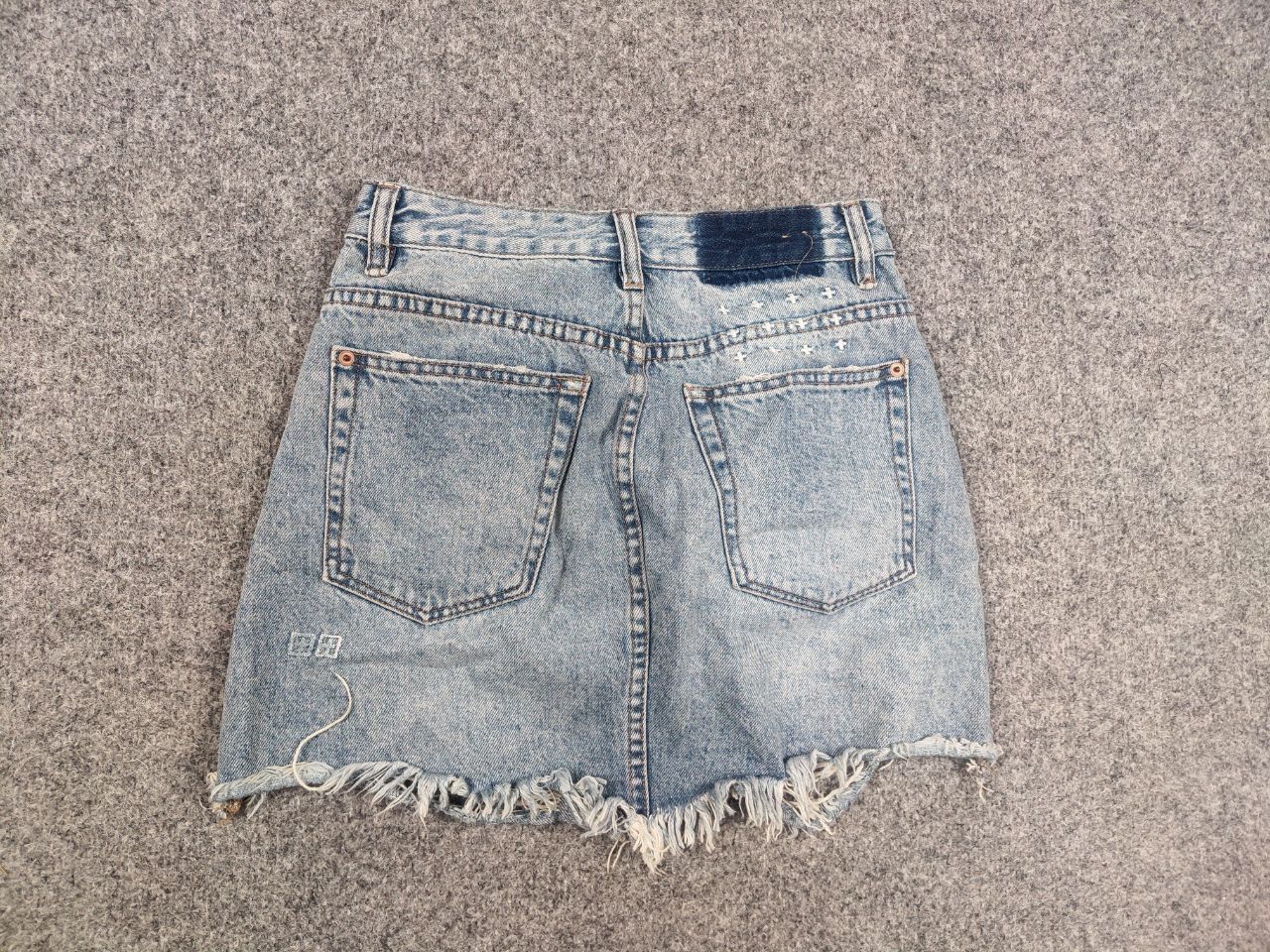Hysteric Glamour × Ksubi × Vintage Ksubi Japan Design mini moss Distressed Denim Button skirt Size 24" / US 00 / IT 34 - 6 Thumbnail
