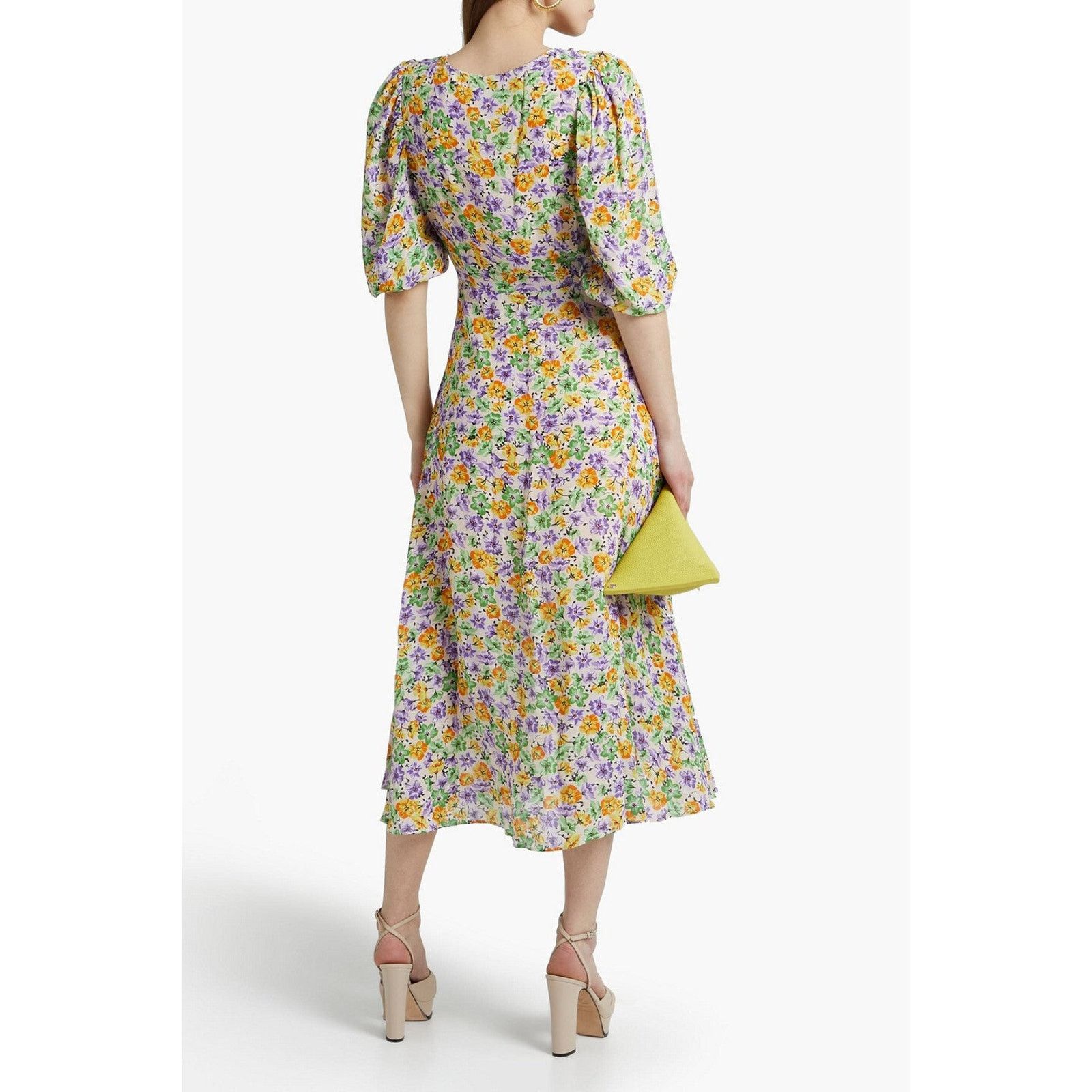 NICHOLAS NICHOLAS Danielle Lace-Up Ruched Floral-Print Crepe Midi Size S / US 4 / IT 40 - 2 Thumbnail