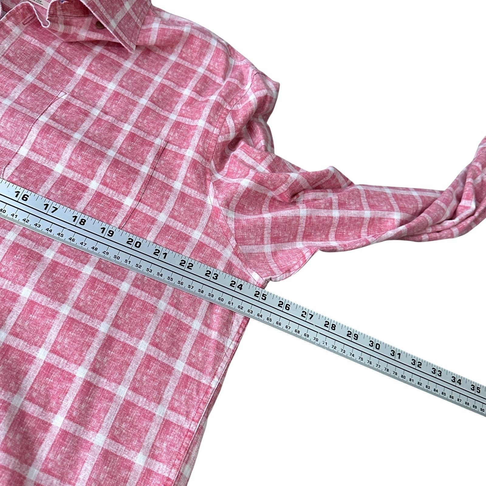 johnnie-O Johnnie O Hangin Out Shirt Men’s L Pink Check Long Sleeve Size US L / EU 52-54 / 3 - 8 Thumbnail