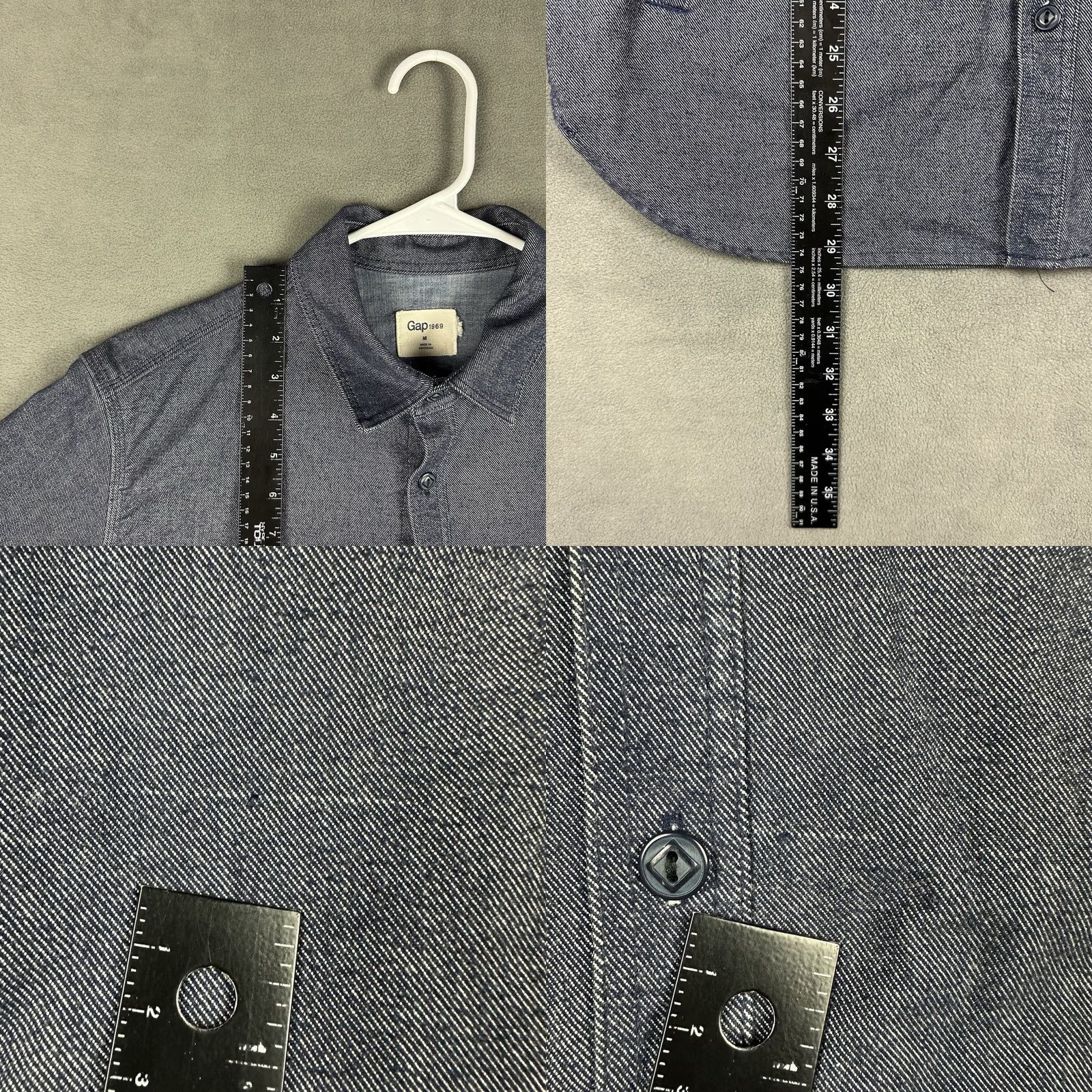 Gap VINTAGE Gap Denim Shirt Mens M Blue Shacket Button-Up Pockets Casual All Seasons Size US M / EU 48-50 / 2 - 9 Thumbnail